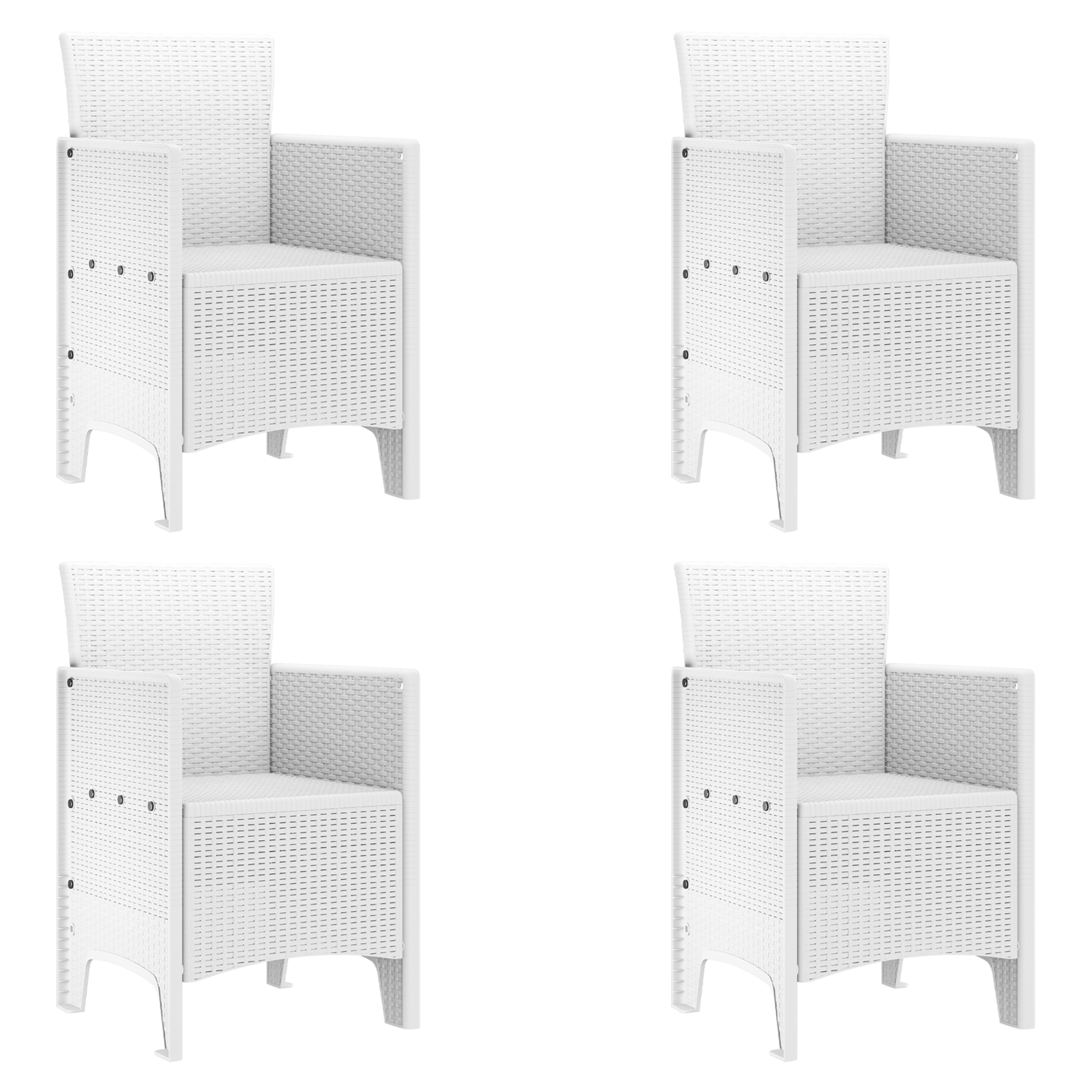 Garden Chairs 4 pcs White Poly Rattan - Image 2