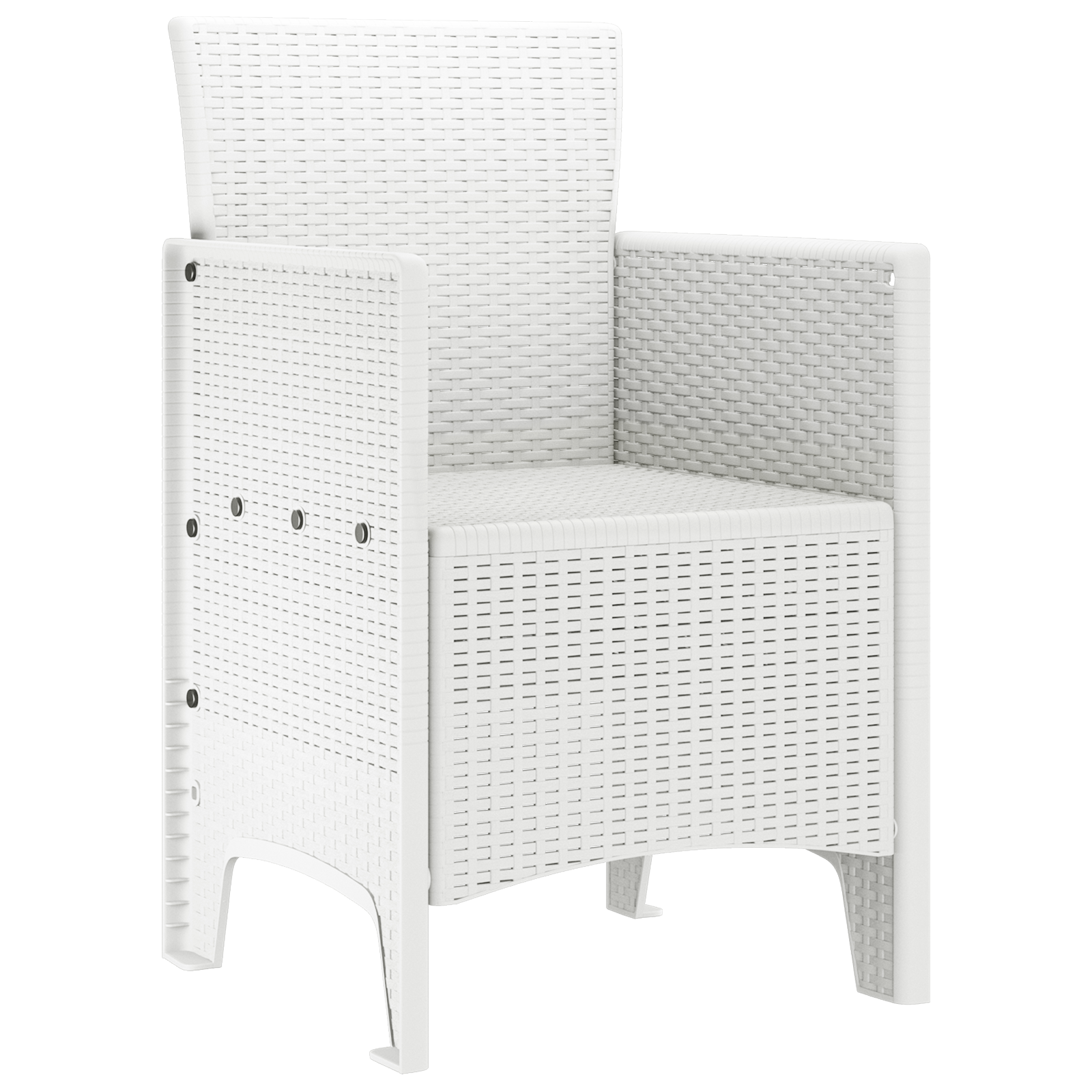 Garden Chairs 4 pcs White Poly Rattan - Image 4
