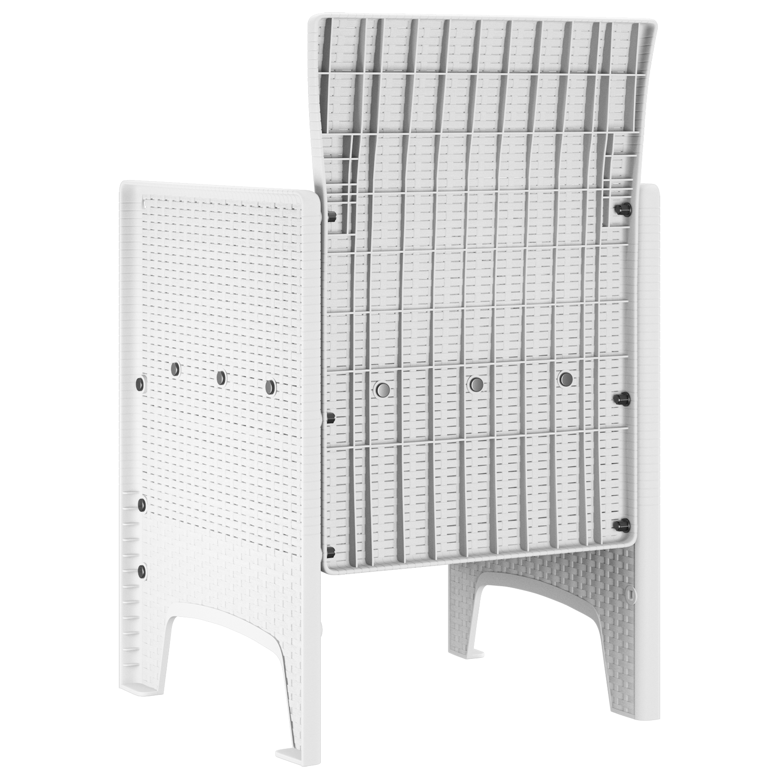 Garden Chairs 4 pcs White Poly Rattan - Image 5