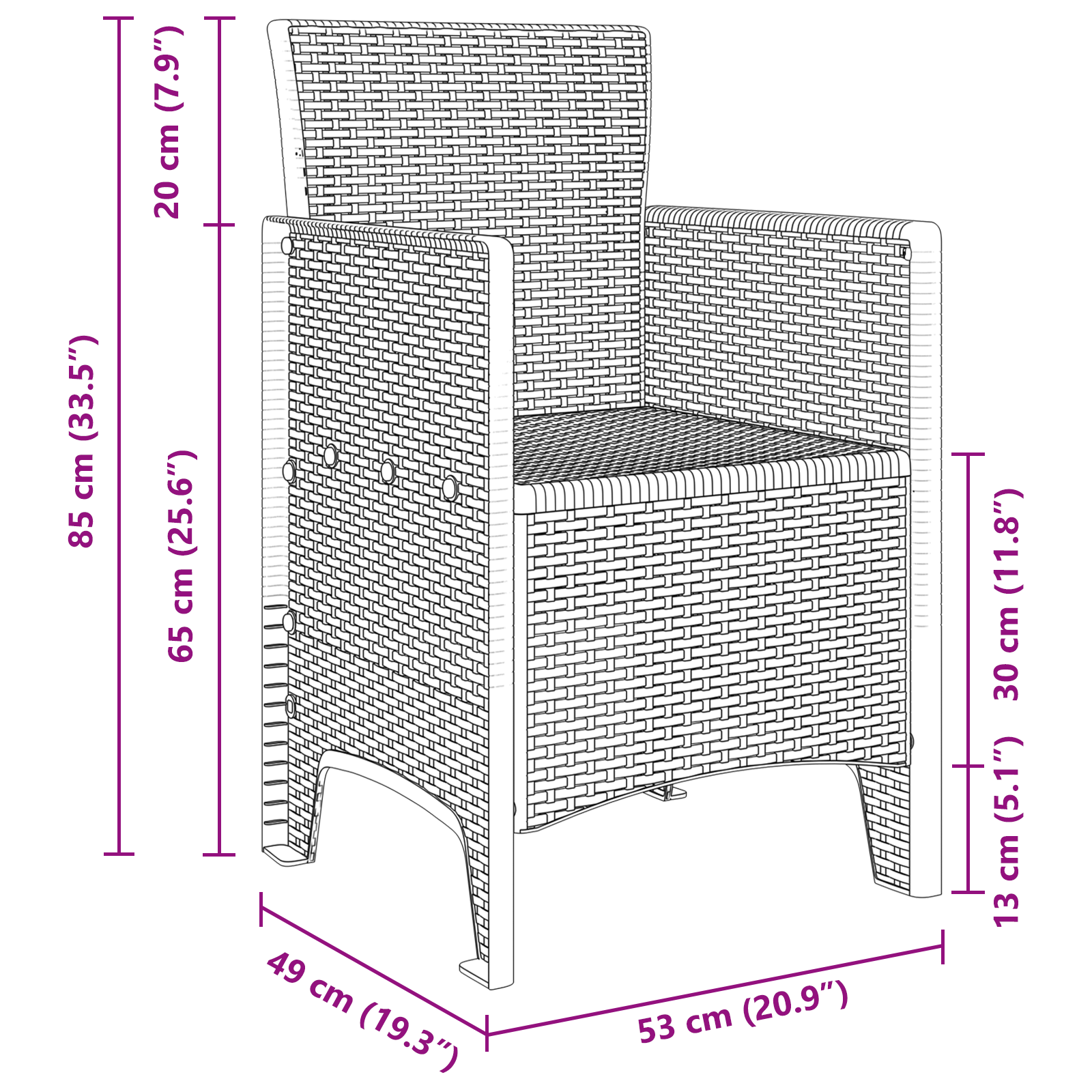 Garden Chairs 4 pcs White Poly Rattan - Image 10
