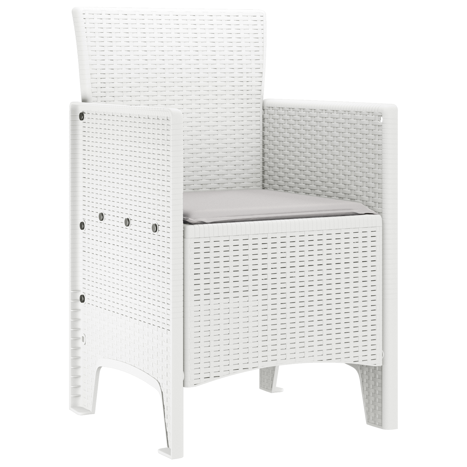 Garden Chairs with Cushions 4 pcs White Poly Rattan - Image 4