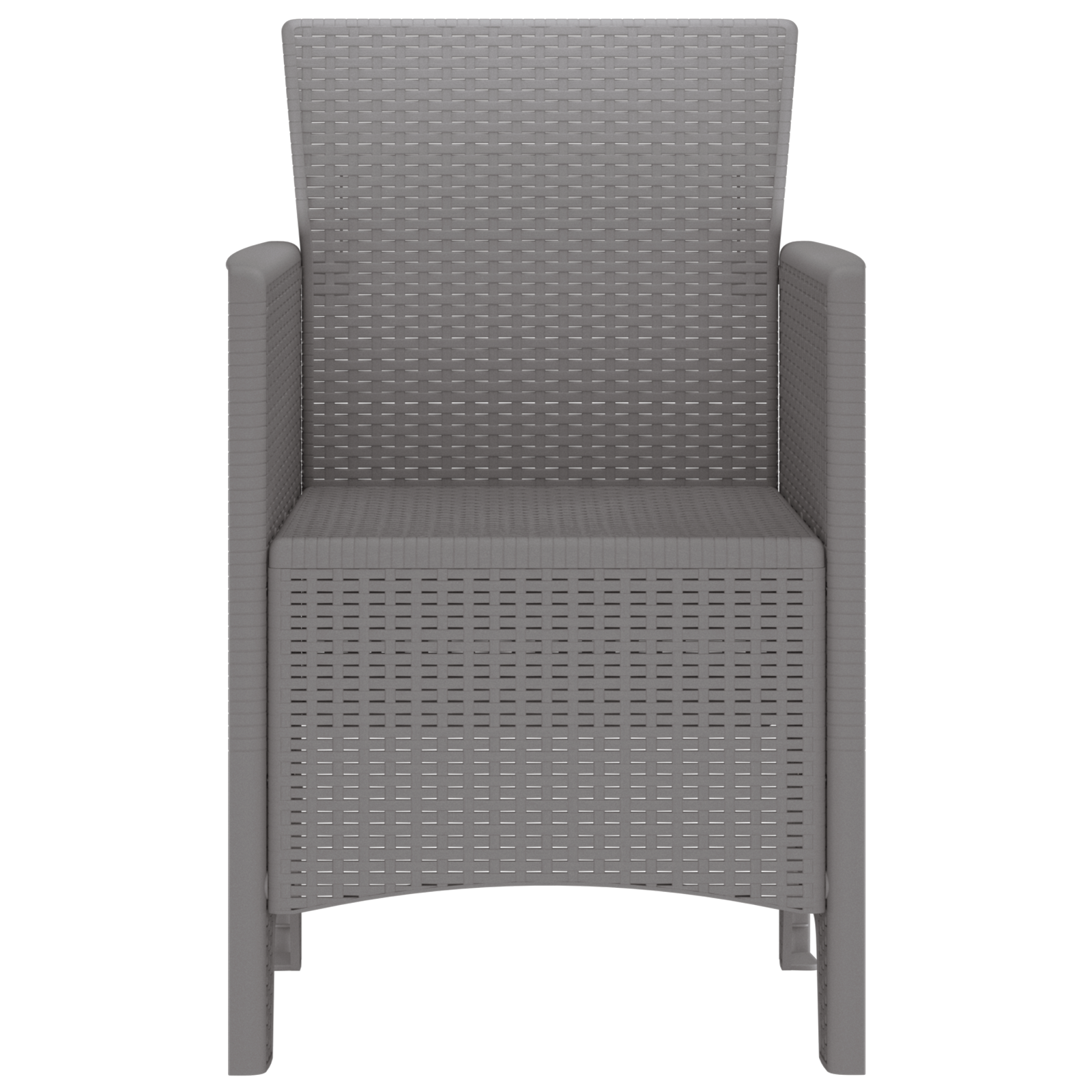 Garden Chairs 4 pcs Light Grey Poly Rattan - Image 6