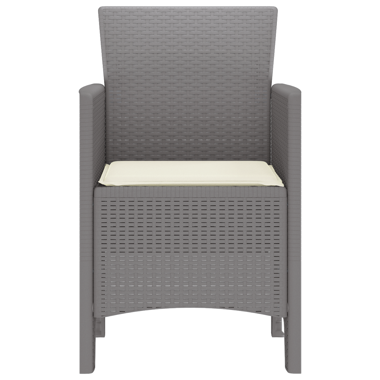 Garden Chairs with Cushions Set of 4 Light Grey Poly Rattan - Image 5