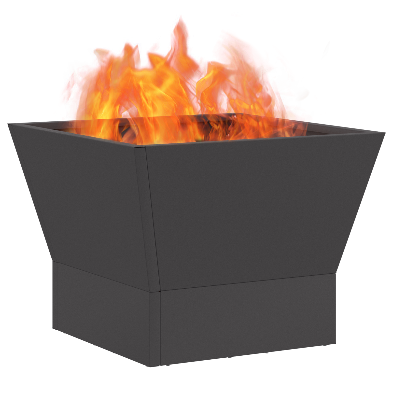 Fire Pit Square Black 40x40x30 cm Steel - Image 3