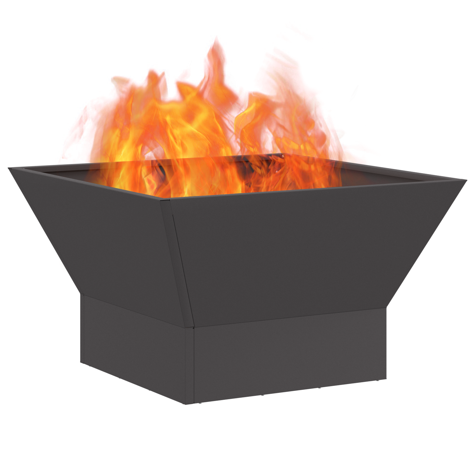 Fire Pit Square Black 60x60x35 cm Steel - Image 3