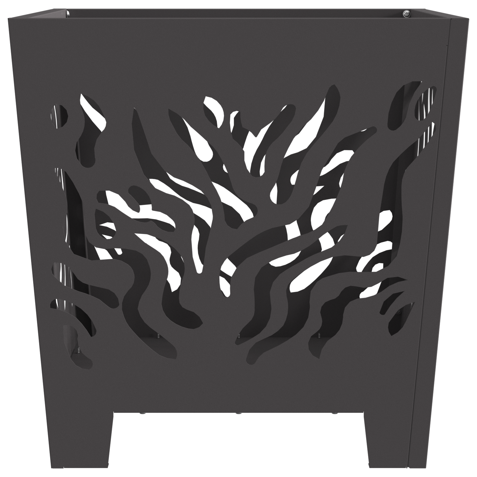 Fire Pit Square Black 40x40x40 cm Steel - Image 4