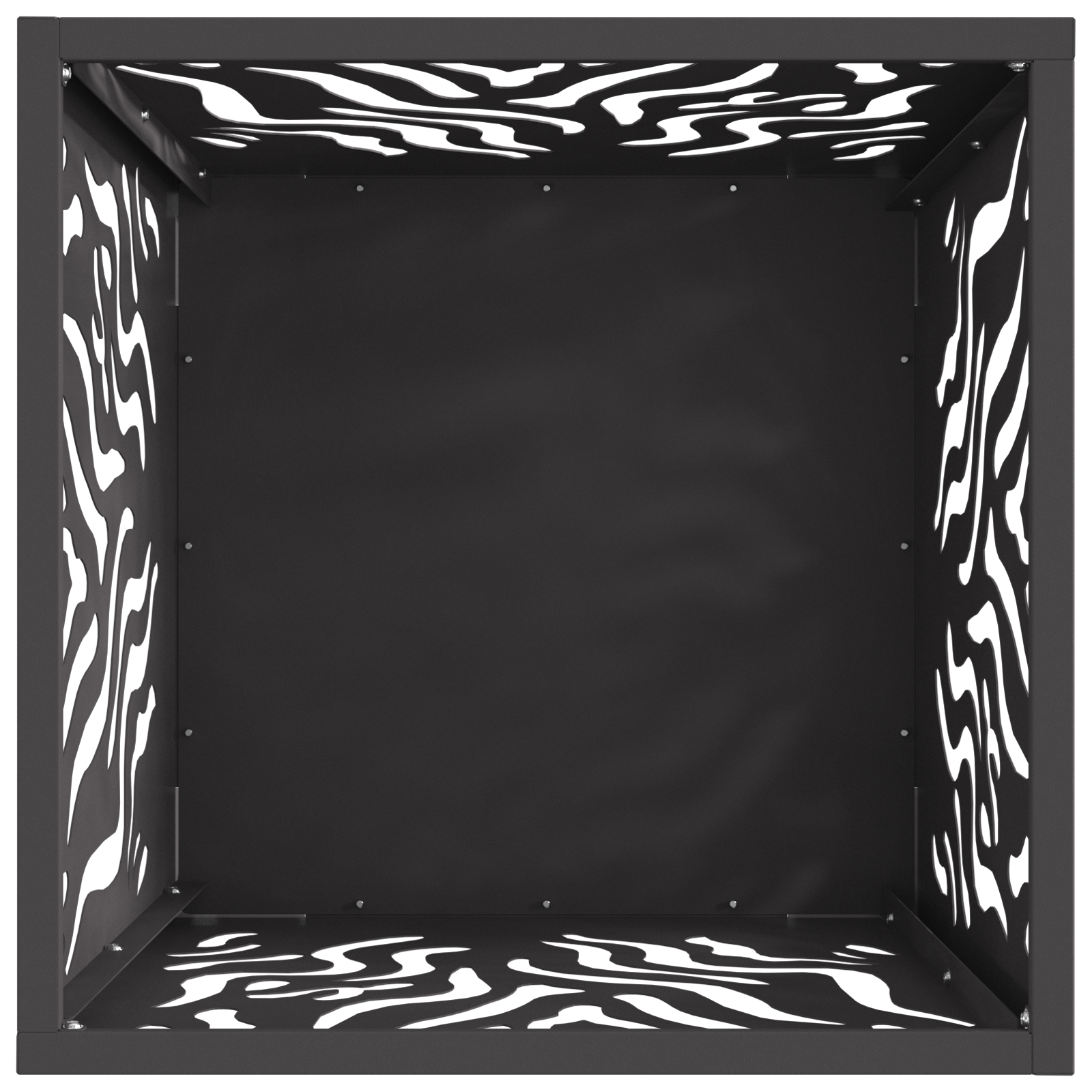 Fire Pit Square Black 40x40x40 cm Steel - Image 5