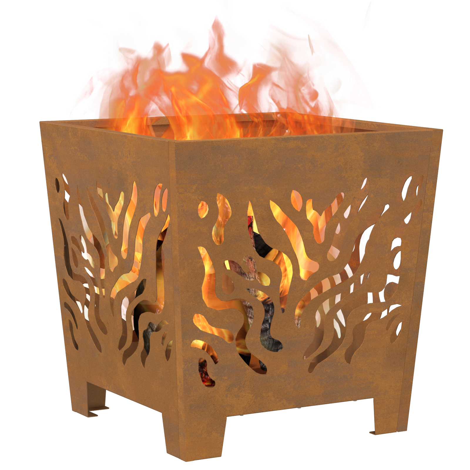 Thumbnail - vidaXL Feuerstelle Quadratisch 40x40x40 cm Cortenstahl
