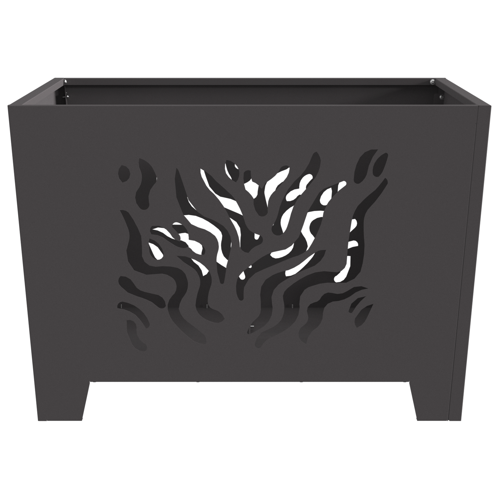 Fire Pit Square Black 60x60x40 cm Steel - Image 4