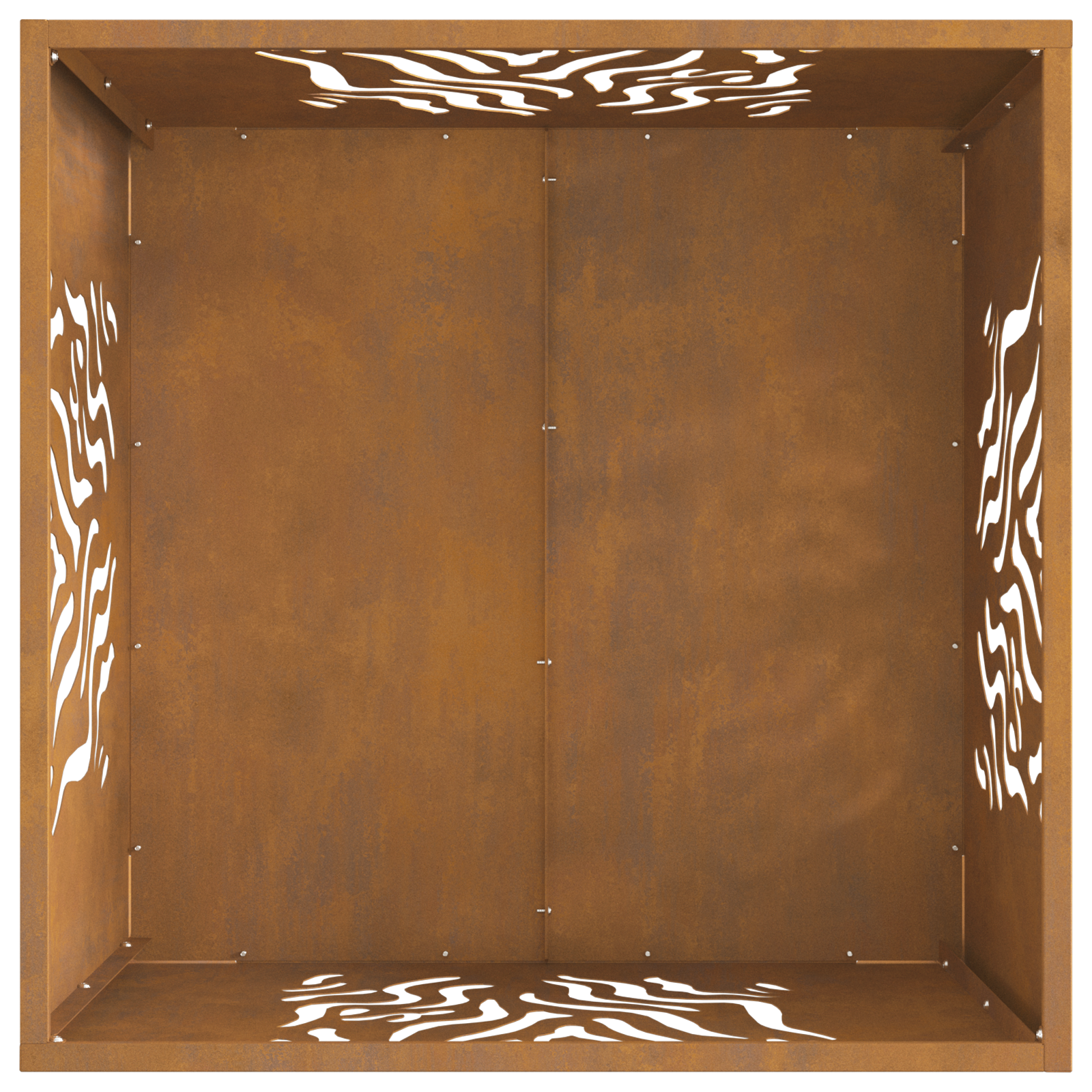 Fire Pit Square 60x60x40 cm Weathering Steel - Image 6