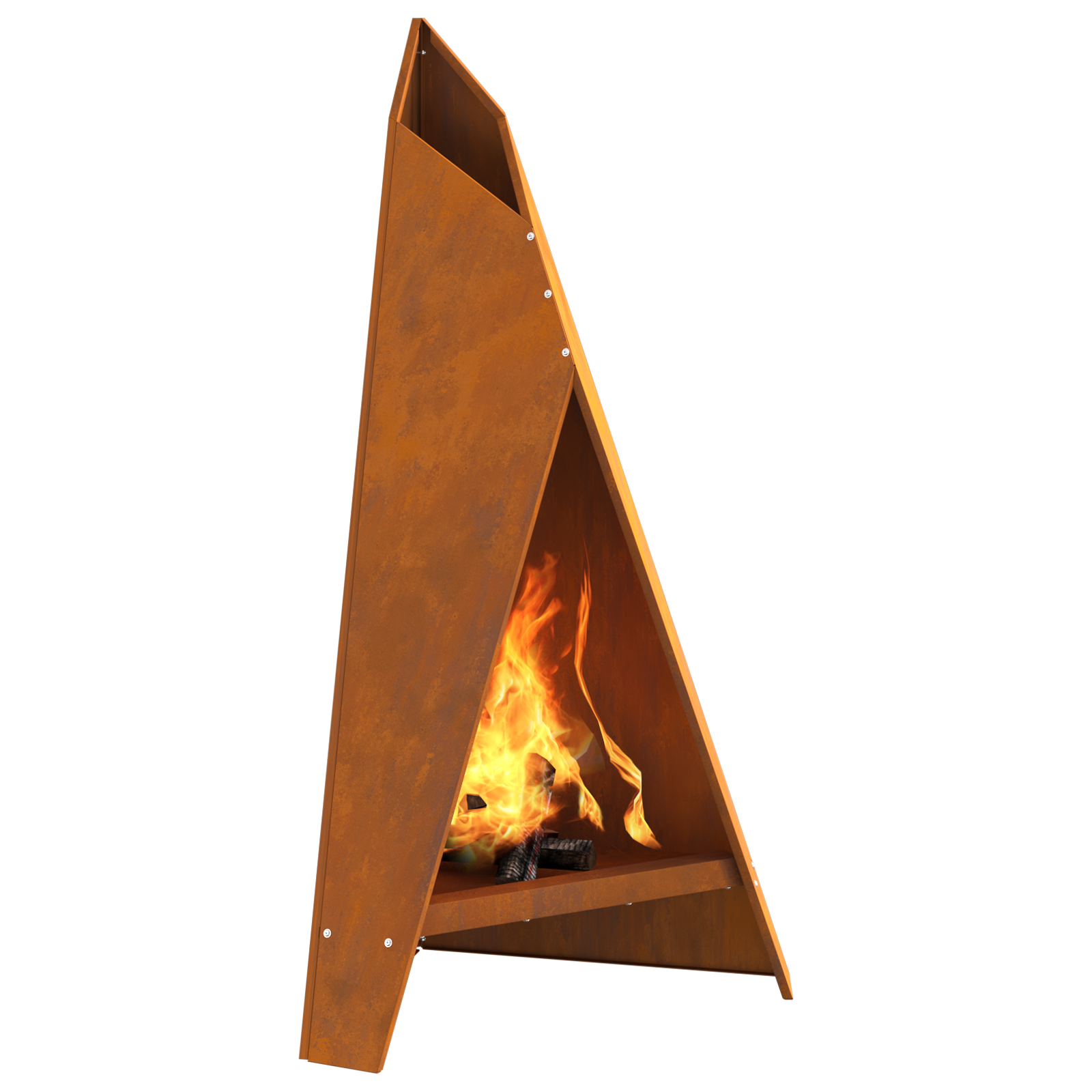 Fire Pit Pyramid Black 58x36x100 cm Steel - Image 3