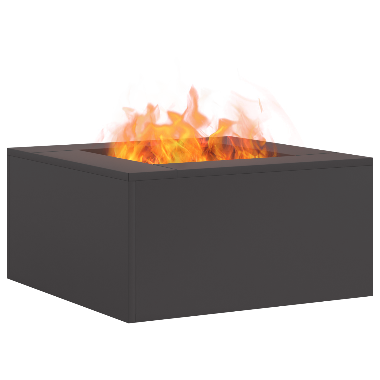 Fire Pit Square Black 60x60x30 cm Steel - Image 2