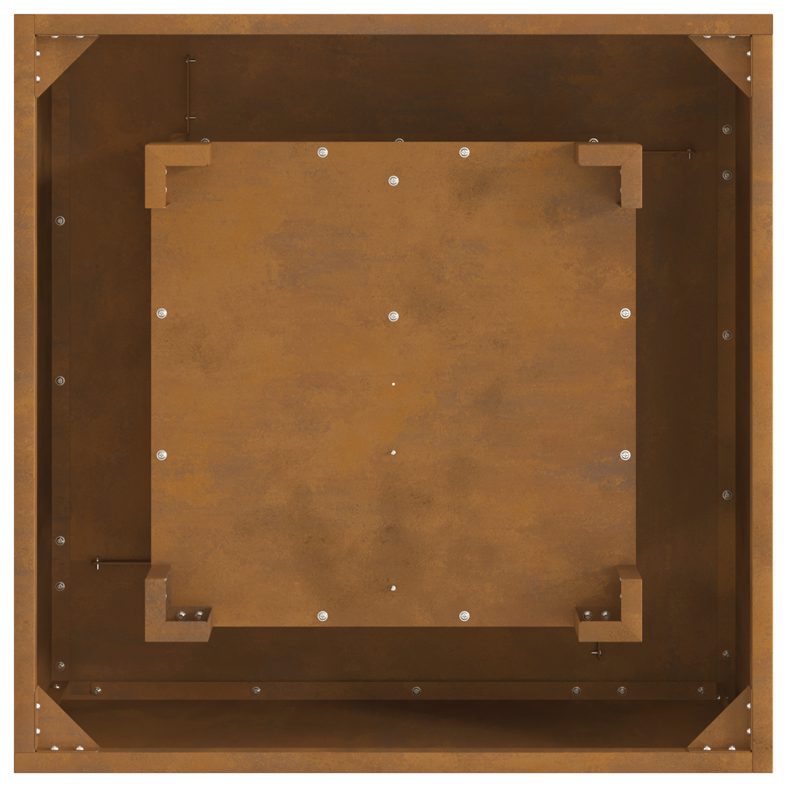 Fire Pit Square 60x60x30 cm Weathering Steel - Image 9