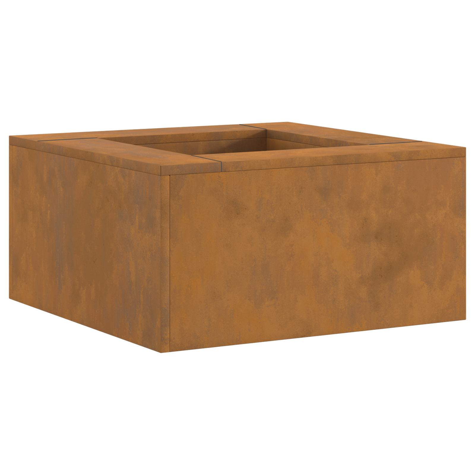 Fire Pit Square 60x60x30 cm Weathering Steel - Image 2