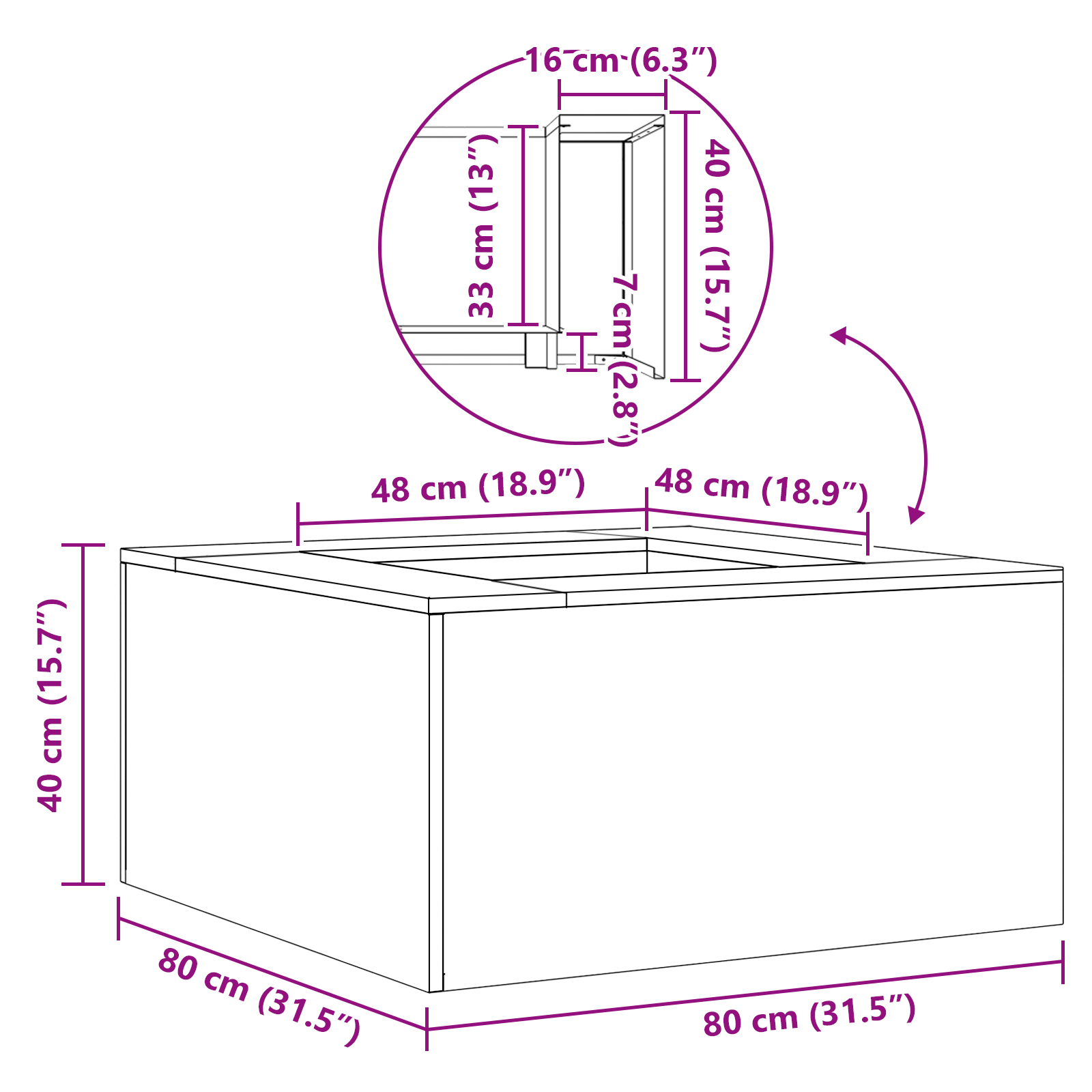 Fire Pit Square Black 80x80x40 cm Steel - Image 10