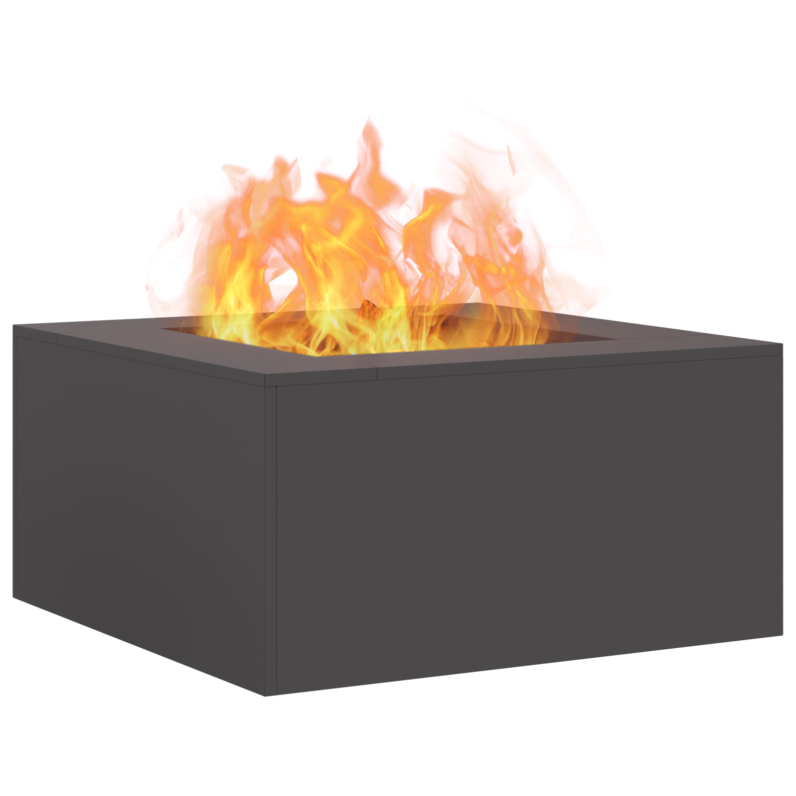 Thumbnail - vidaXL Feuerstelle Quadratisch Schwarz 80x80x40 cm Stahl