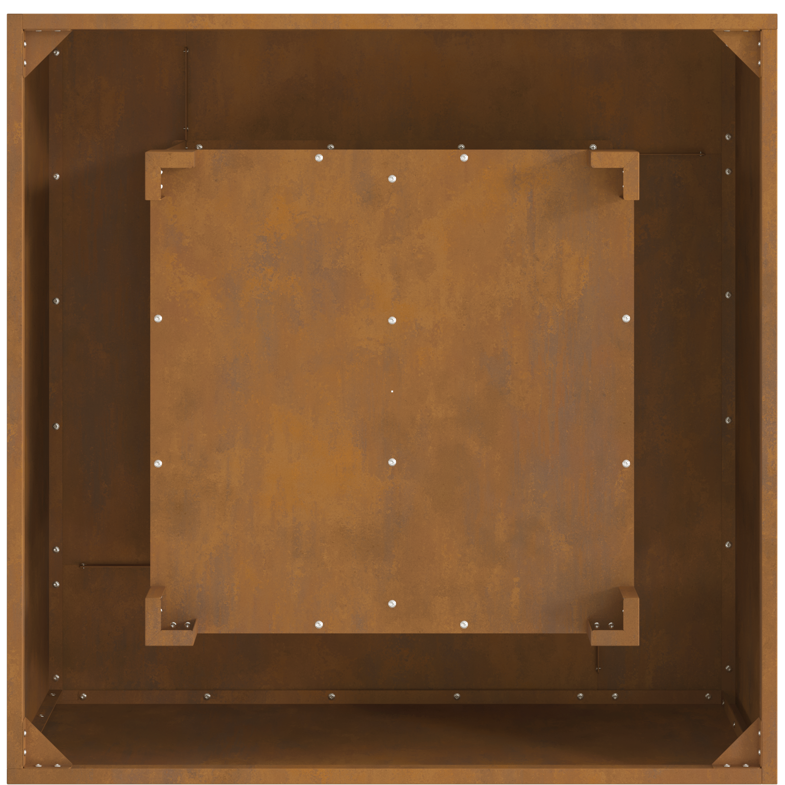 Fire Pit Square 80x80x40 cm Weathering Steel - Image 9