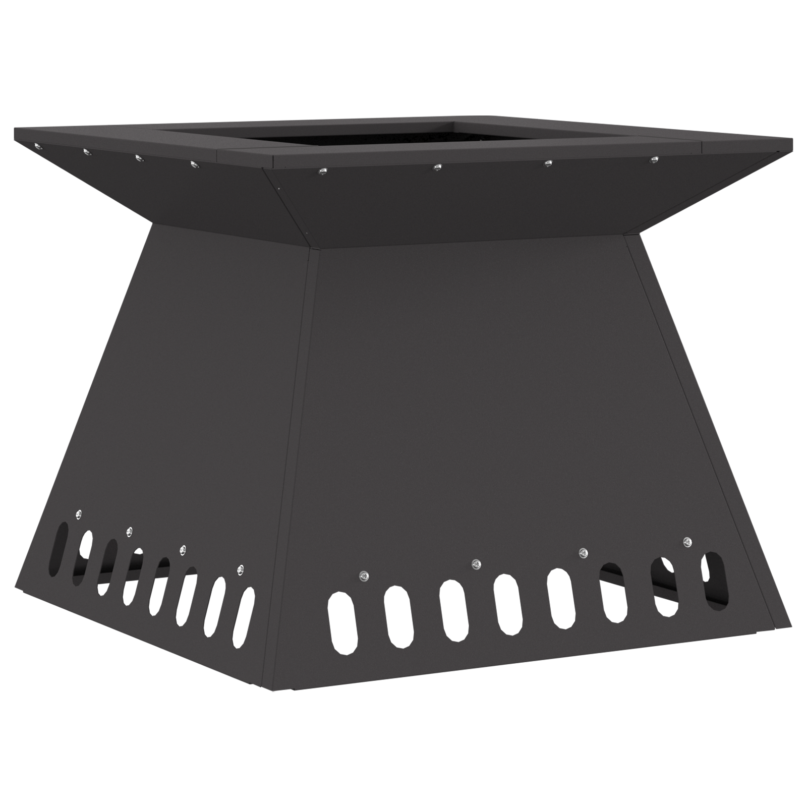 Fire Pit Black 48x48x40 cm Steel - Image 2