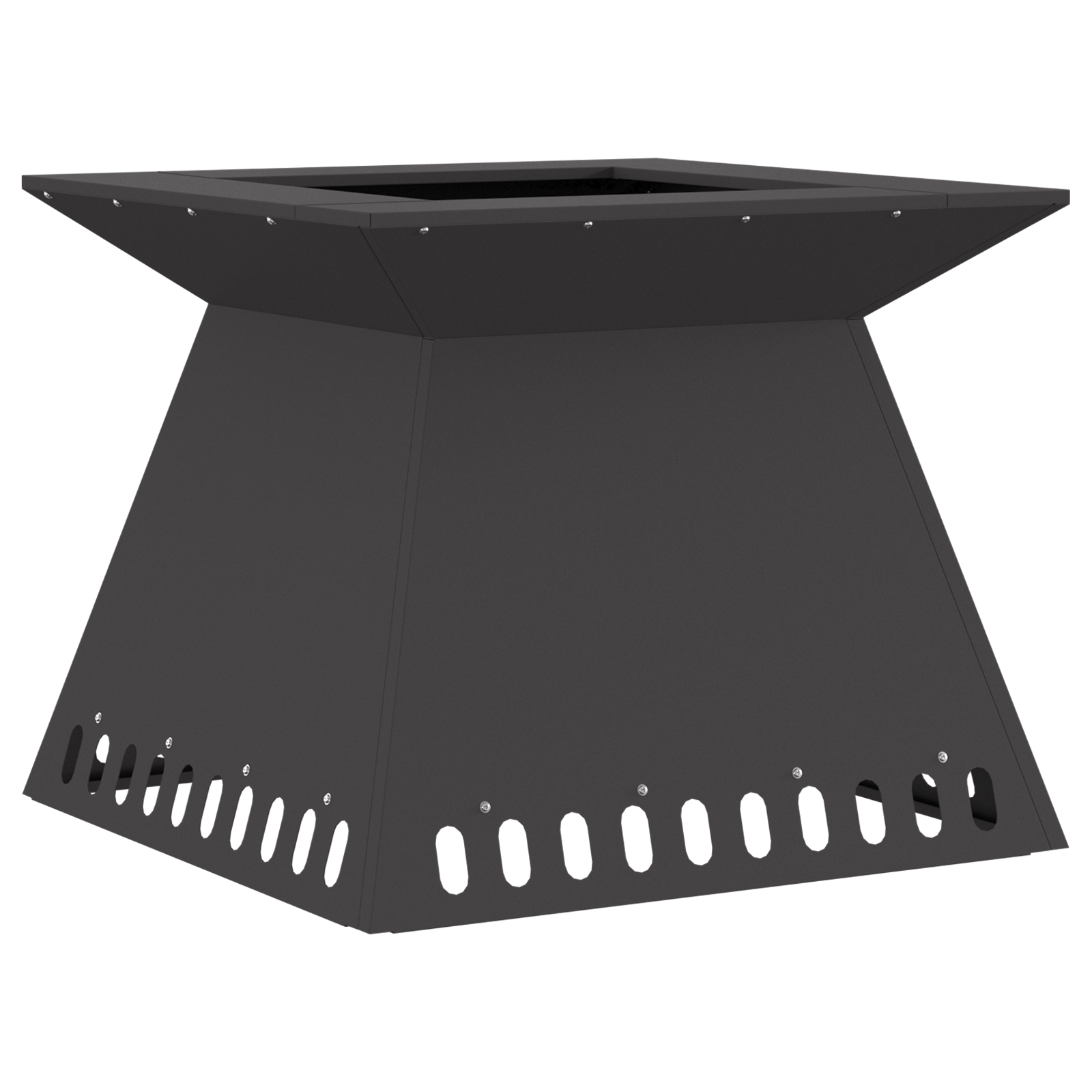 Fire Pit Black 60x60x50 cm Steel - Image 2