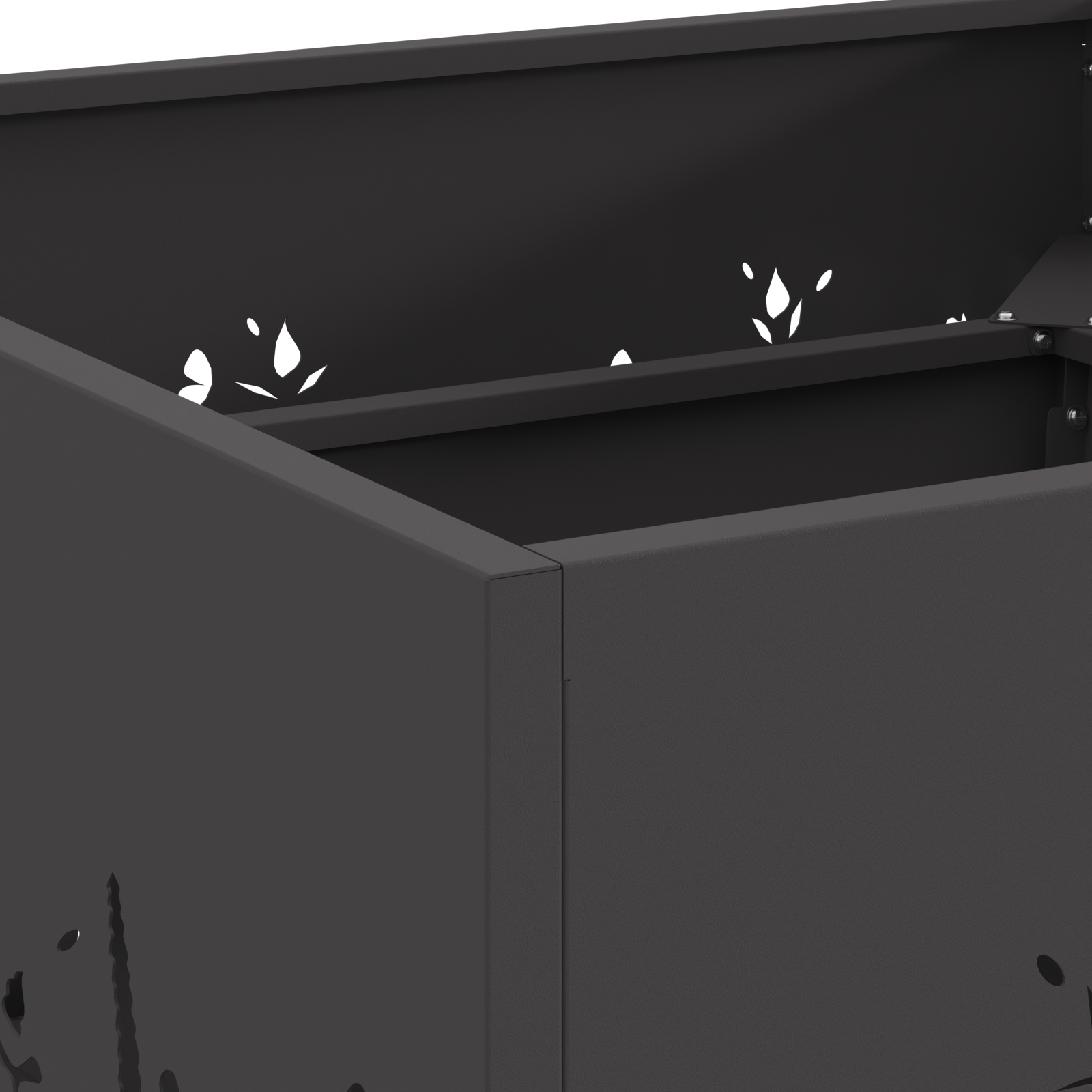 Fire Pit Square Black 60x60x30 cm Steel - Image 6