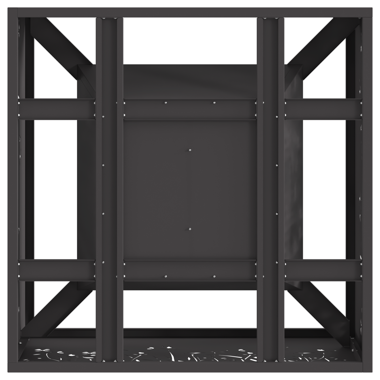 Fire Pit Square Black 60x60x30 cm Steel - Image 8