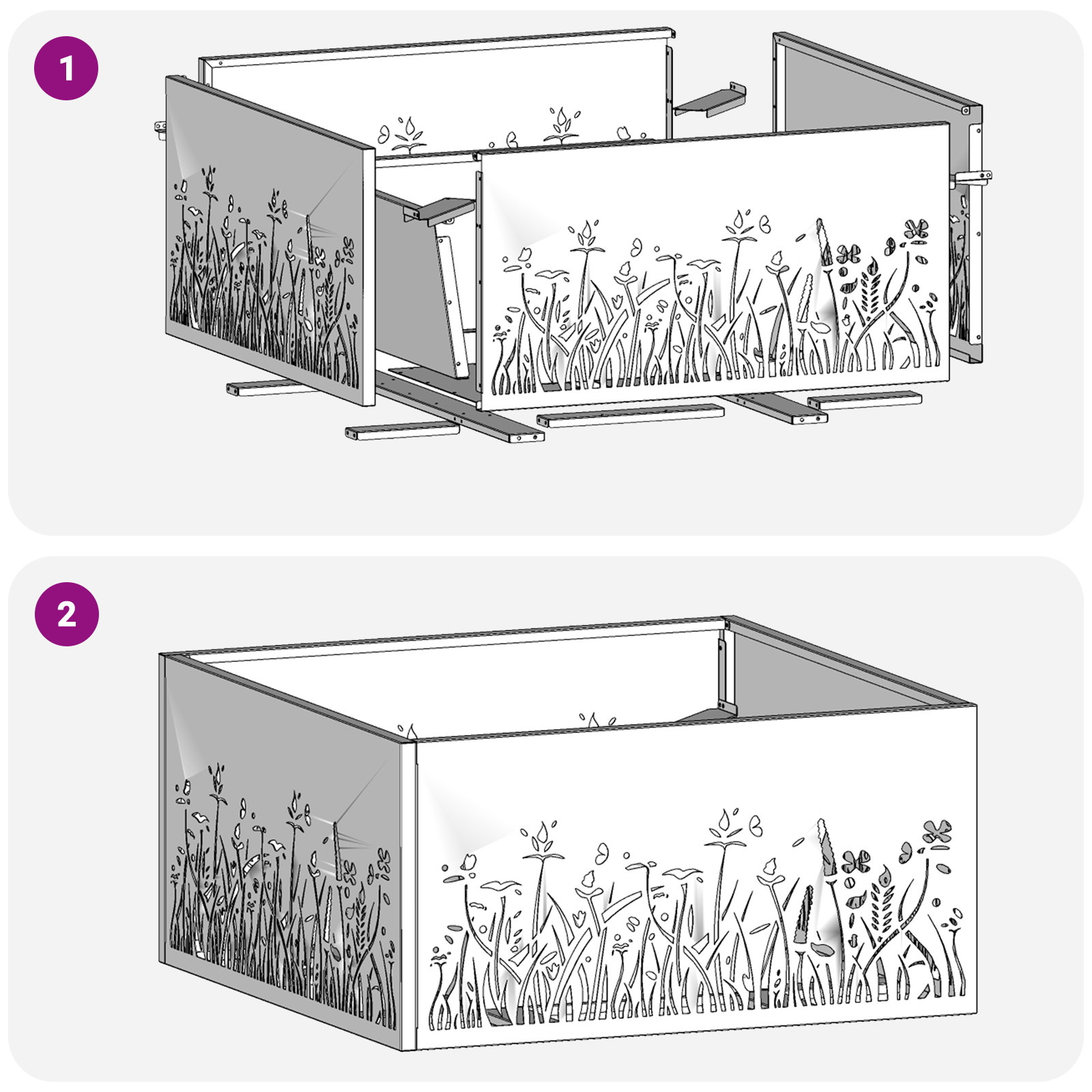 Fire Pit Square Black 60x60x30 cm Steel - Image 9