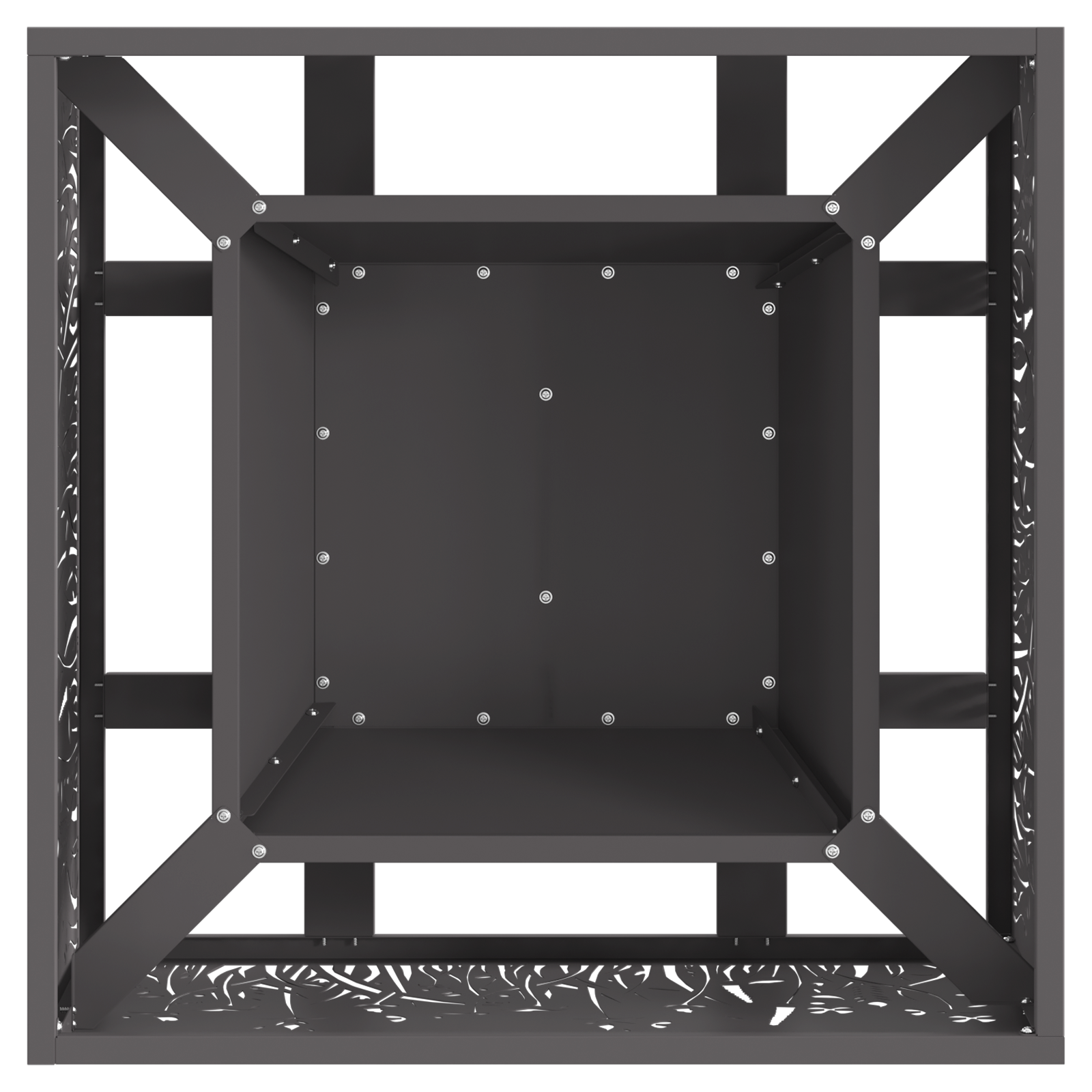 Fire Pit Square Black 60x60x30 cm Steel - Image 5