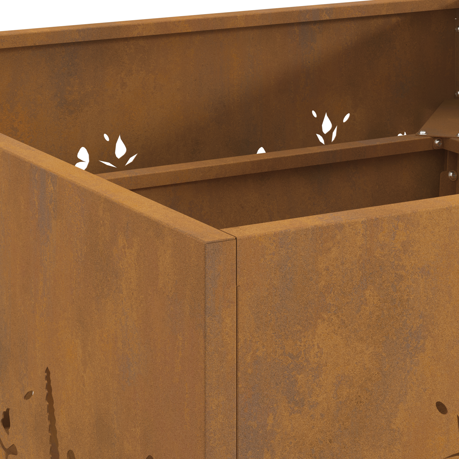 Fire Pit Square 60x60x30 cm Weathering Steel - Image 6