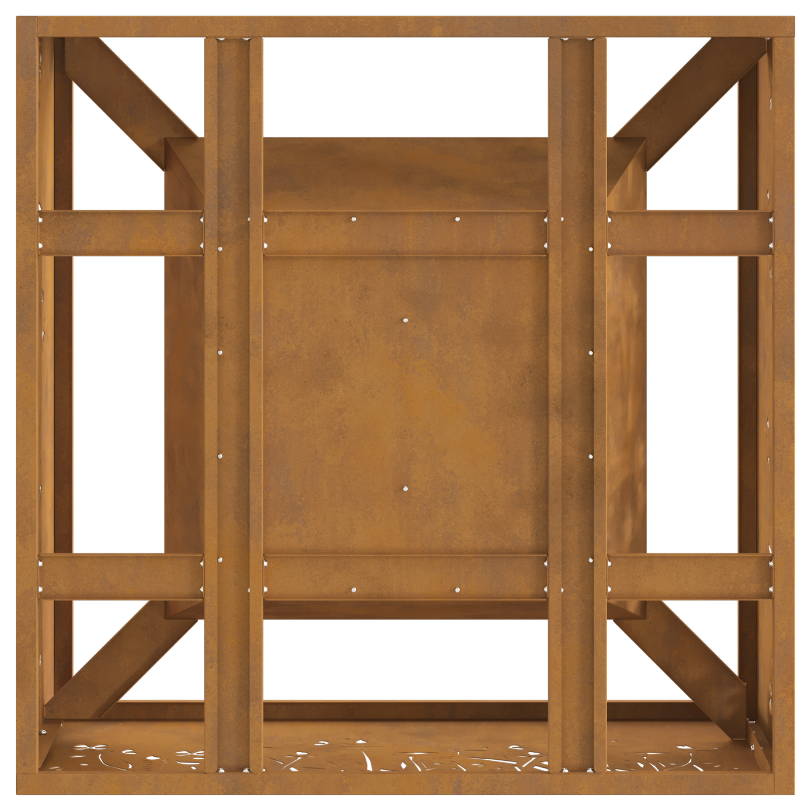 Fire Pit Square 60x60x30 cm Weathering Steel - Image 8
