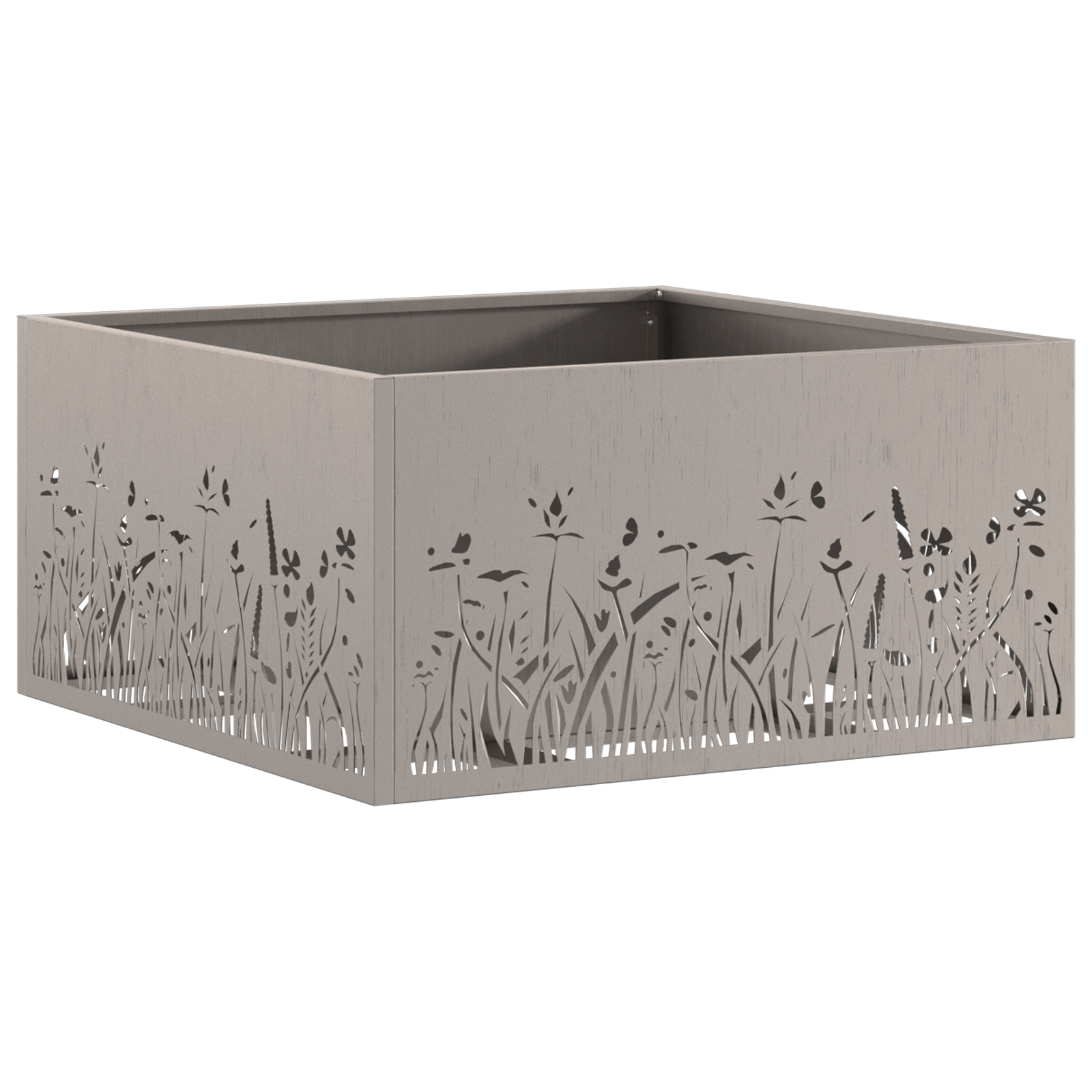 Fire Pit Square 60x60x30 cm Weathering Steel - Image 4