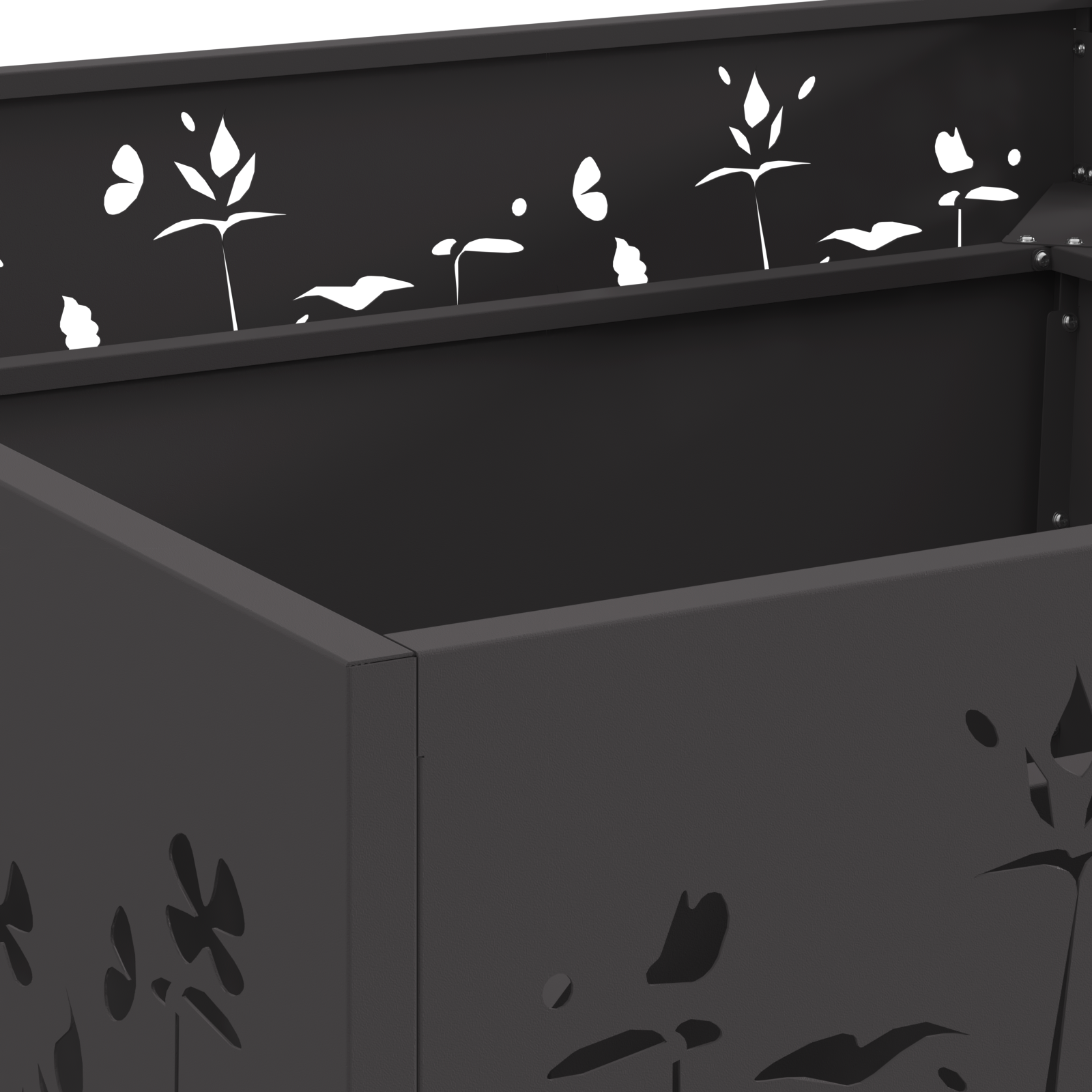 Fire Pit Square Black 80x80x30 cm Steel - Image 6