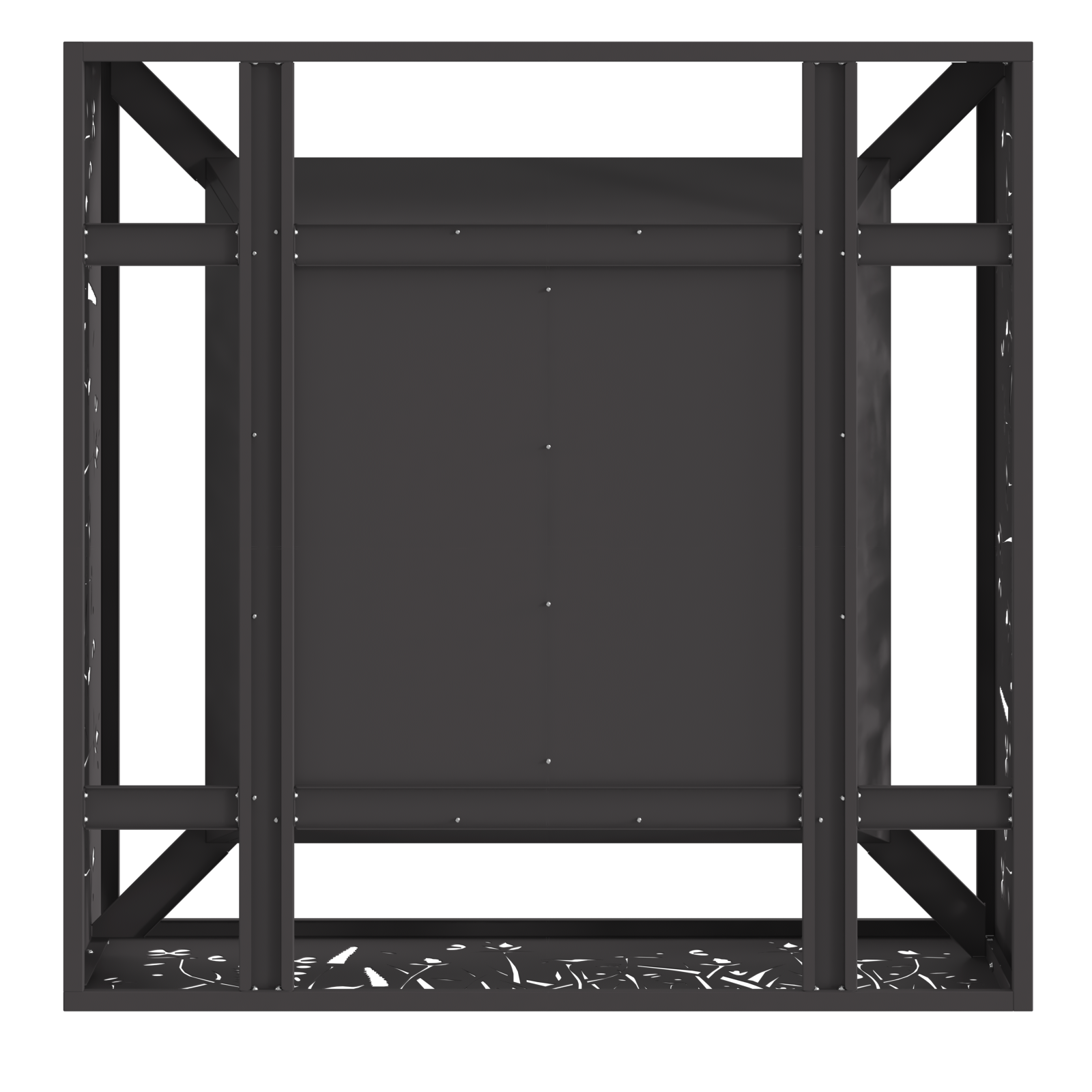 Fire Pit Square Black 80x80x30 cm Steel - Image 8