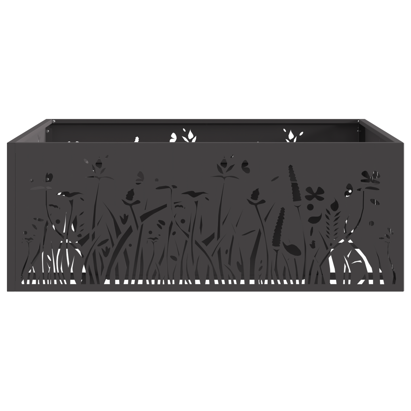 Fire Pit Square Black 80x80x30 cm Steel - Image 4