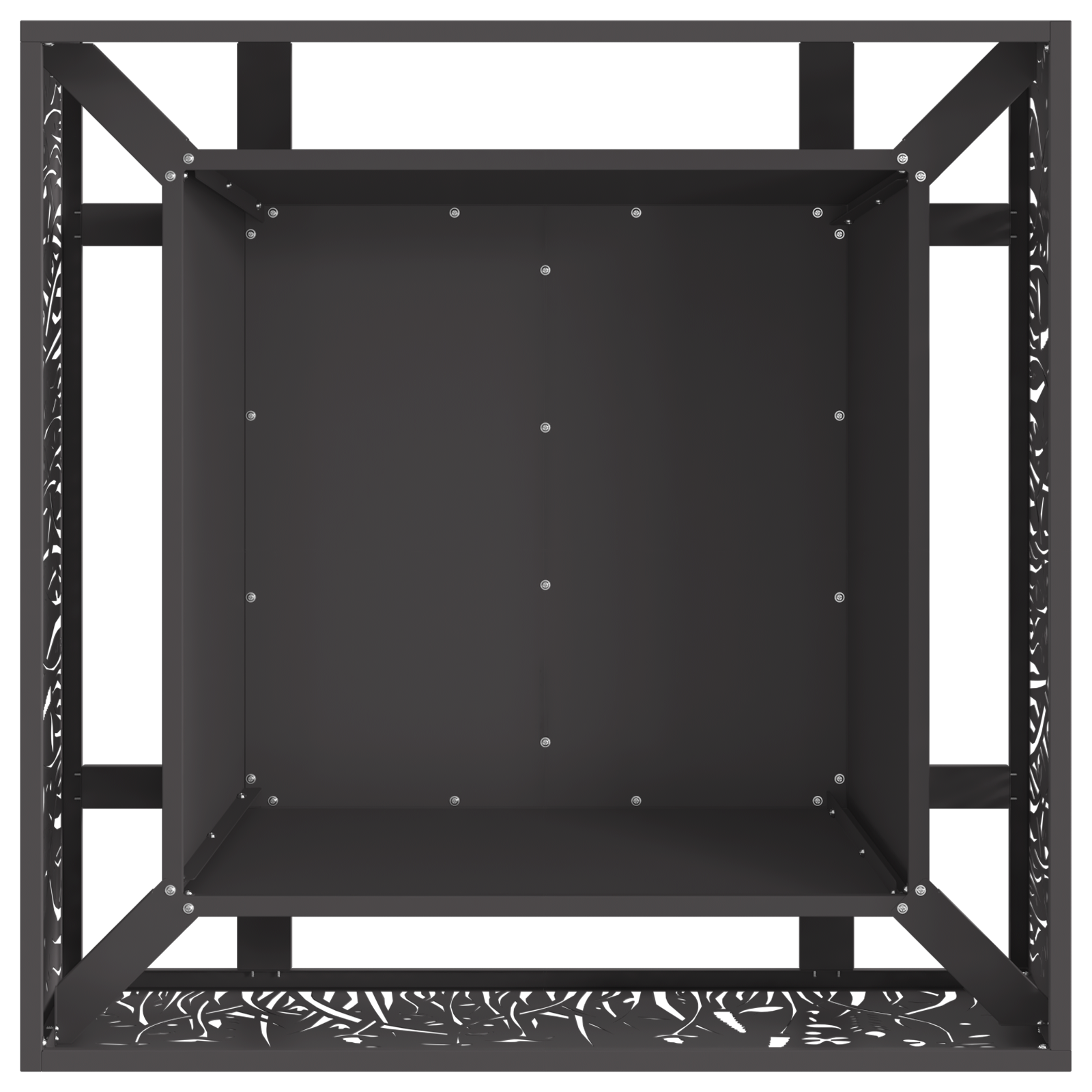 Fire Pit Square Black 80x80x30 cm Steel - Image 5