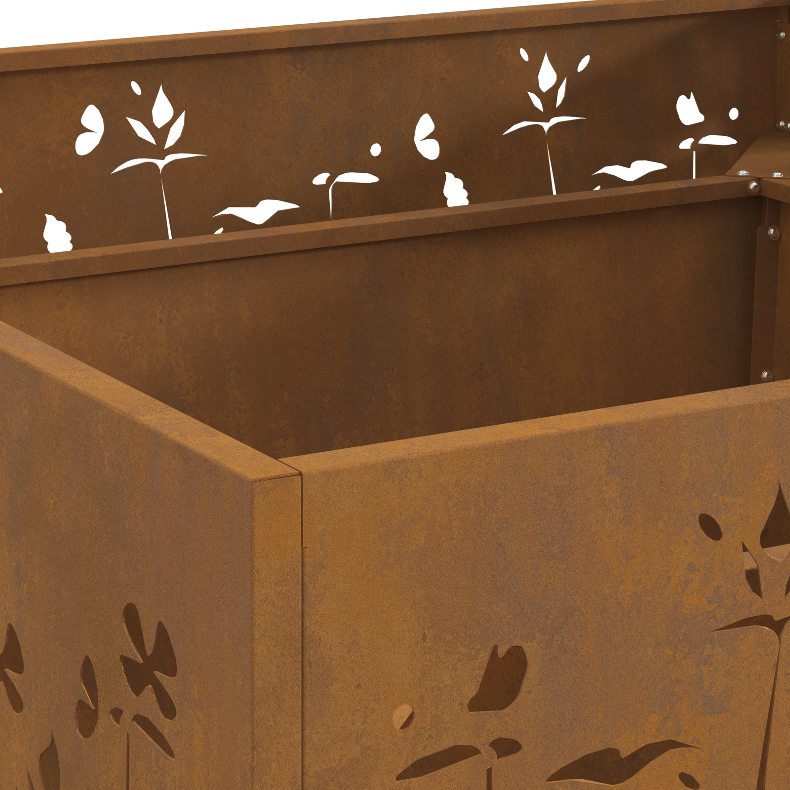 Fire Pit Square 80x80x30 cm Weathering Steel - Image 7