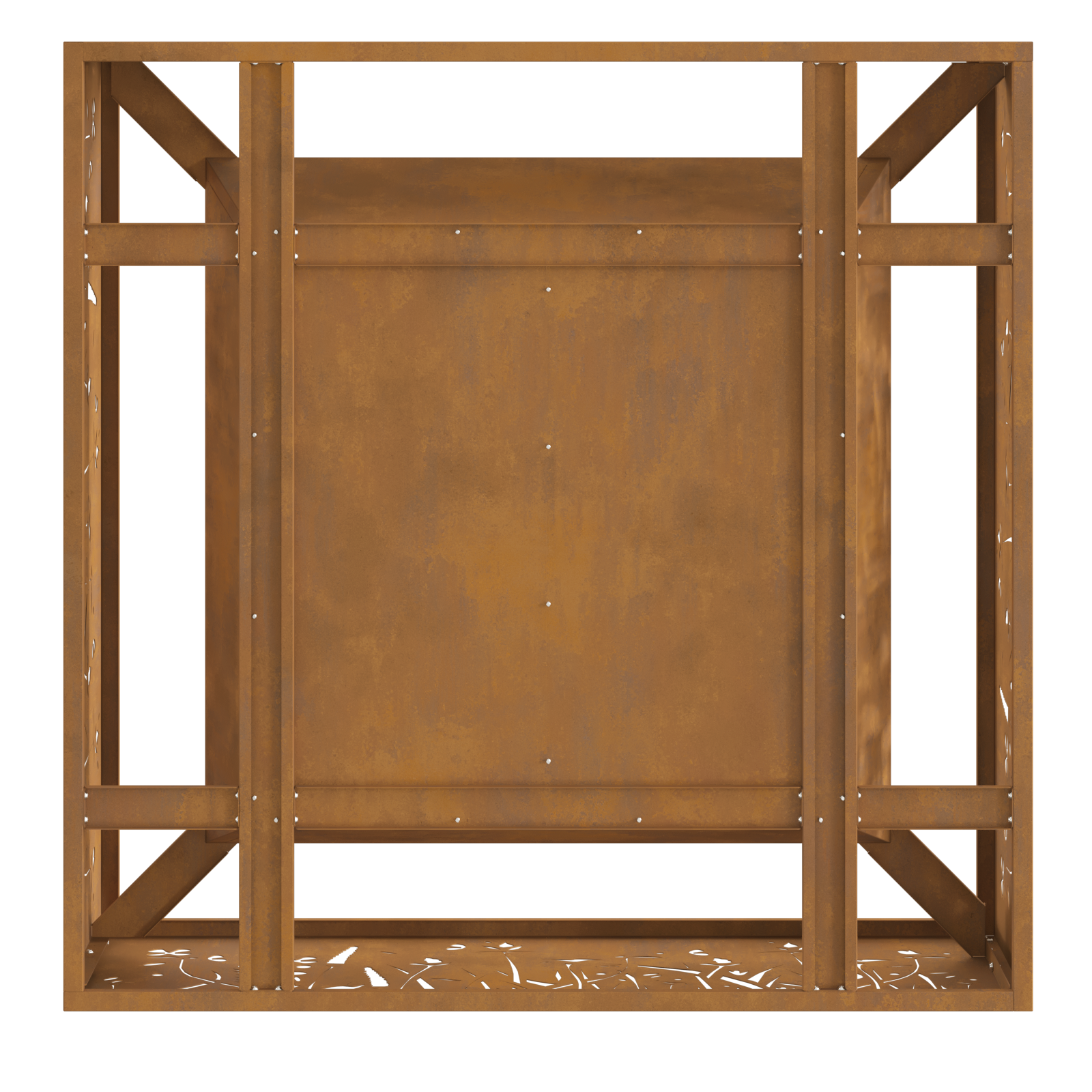 Fire Pit Square 80x80x30 cm Weathering Steel - Image 9