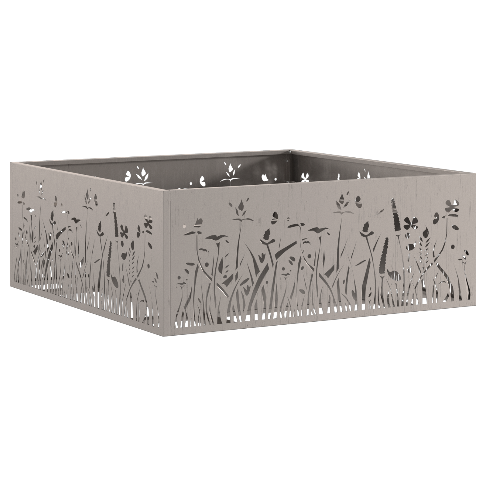 Fire Pit Square 80x80x30 cm Weathering Steel - Image 4