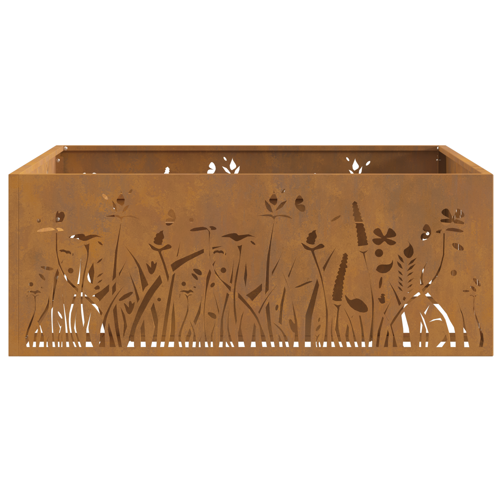 Fire Pit Square 80x80x30 cm Weathering Steel - Image 5