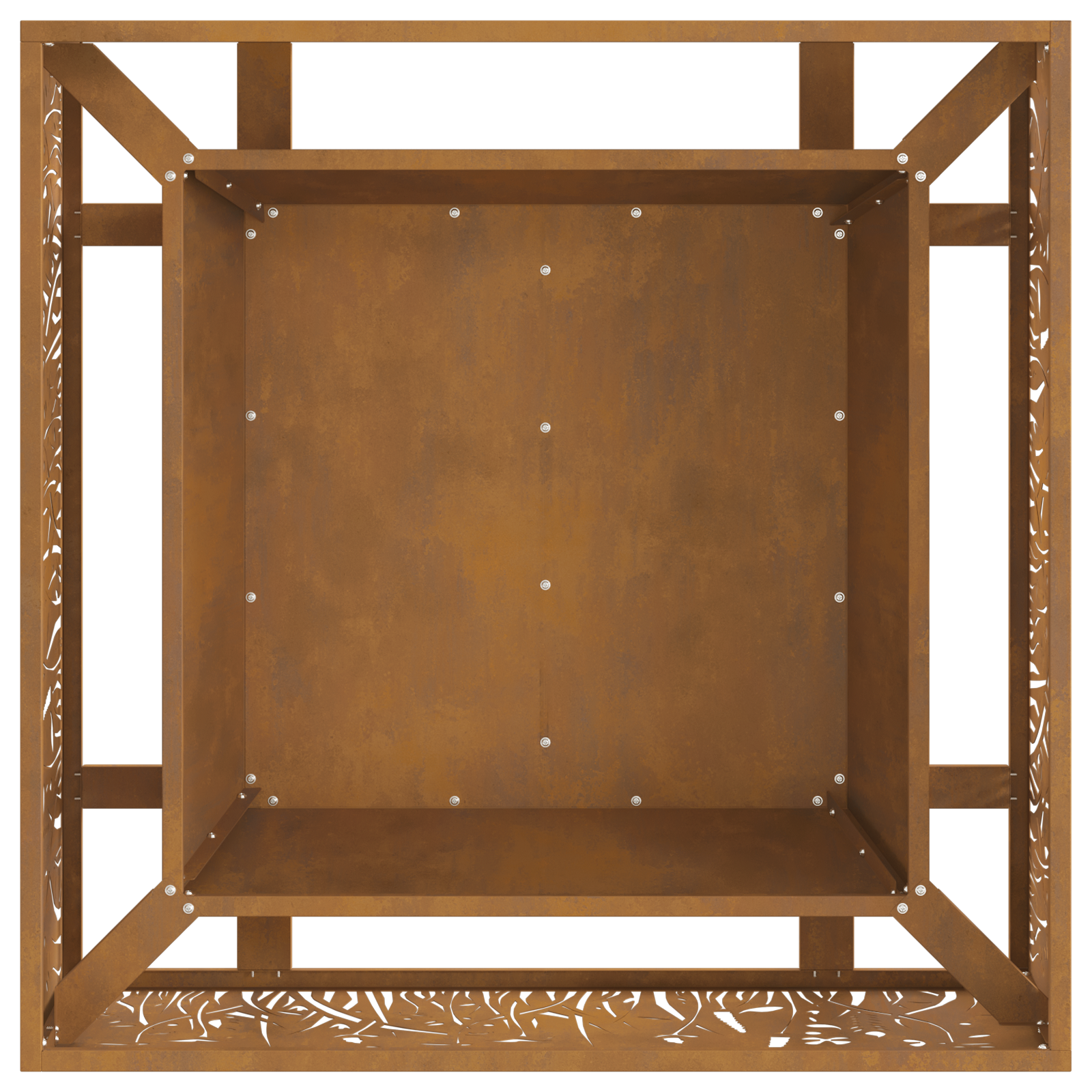 Fire Pit Square 80x80x30 cm Weathering Steel - Image 6