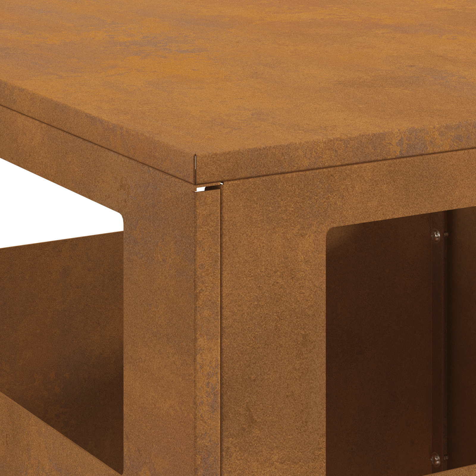 Fire Pit Square 35x35x100 cm Weathering Steel - Image 7