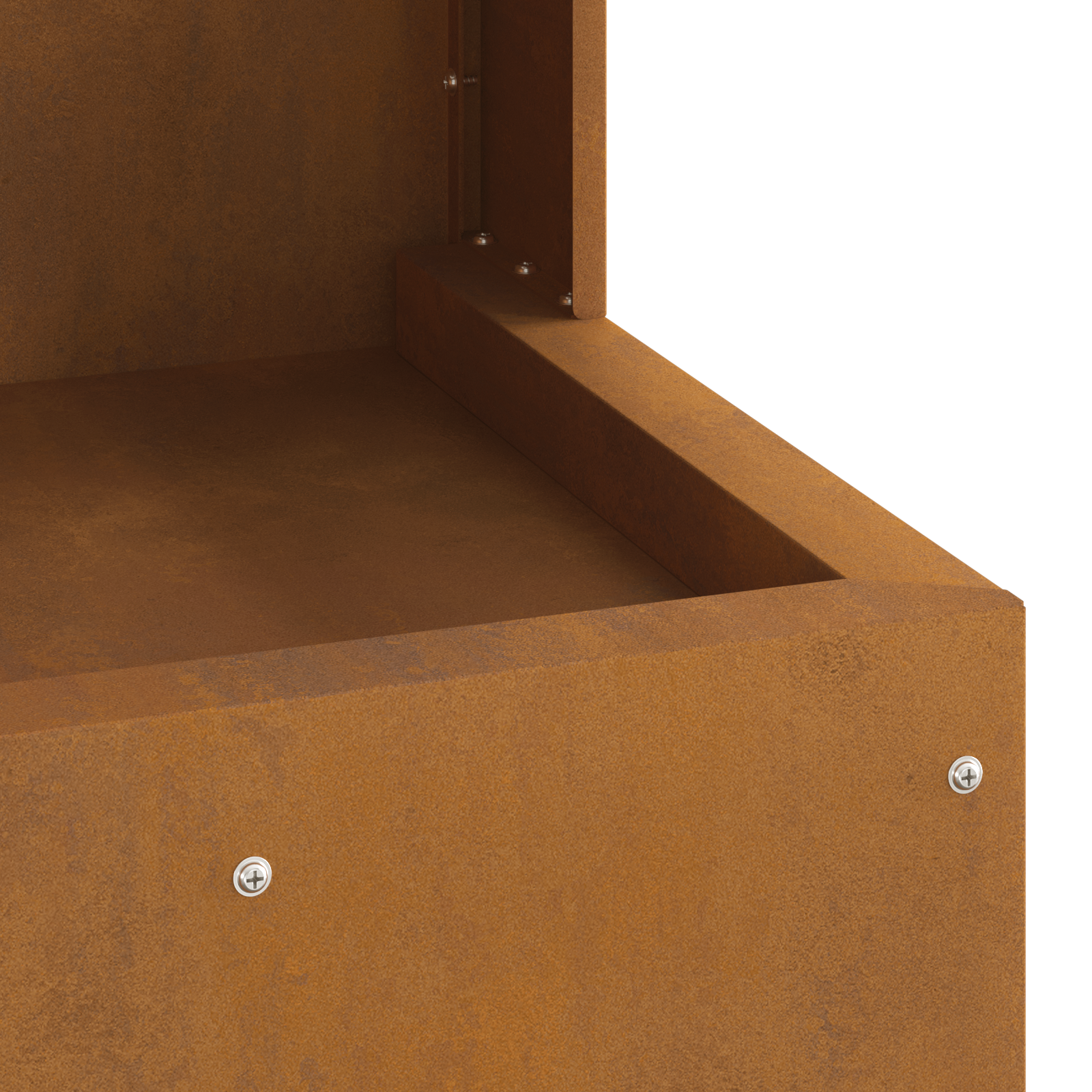 Fire Pit Square 35x35x100 cm Weathering Steel - Image 8