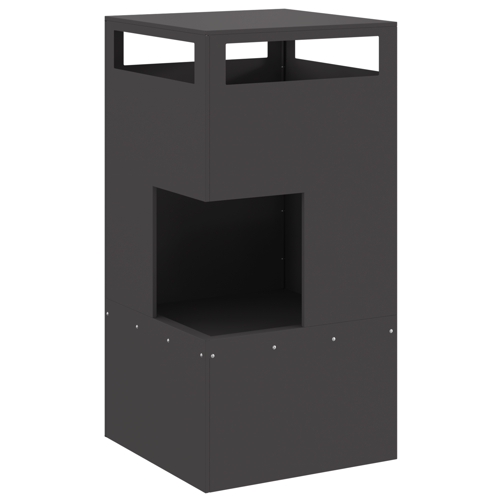 Fire Pit Black 50x50x100 cm Steel - Image 2
