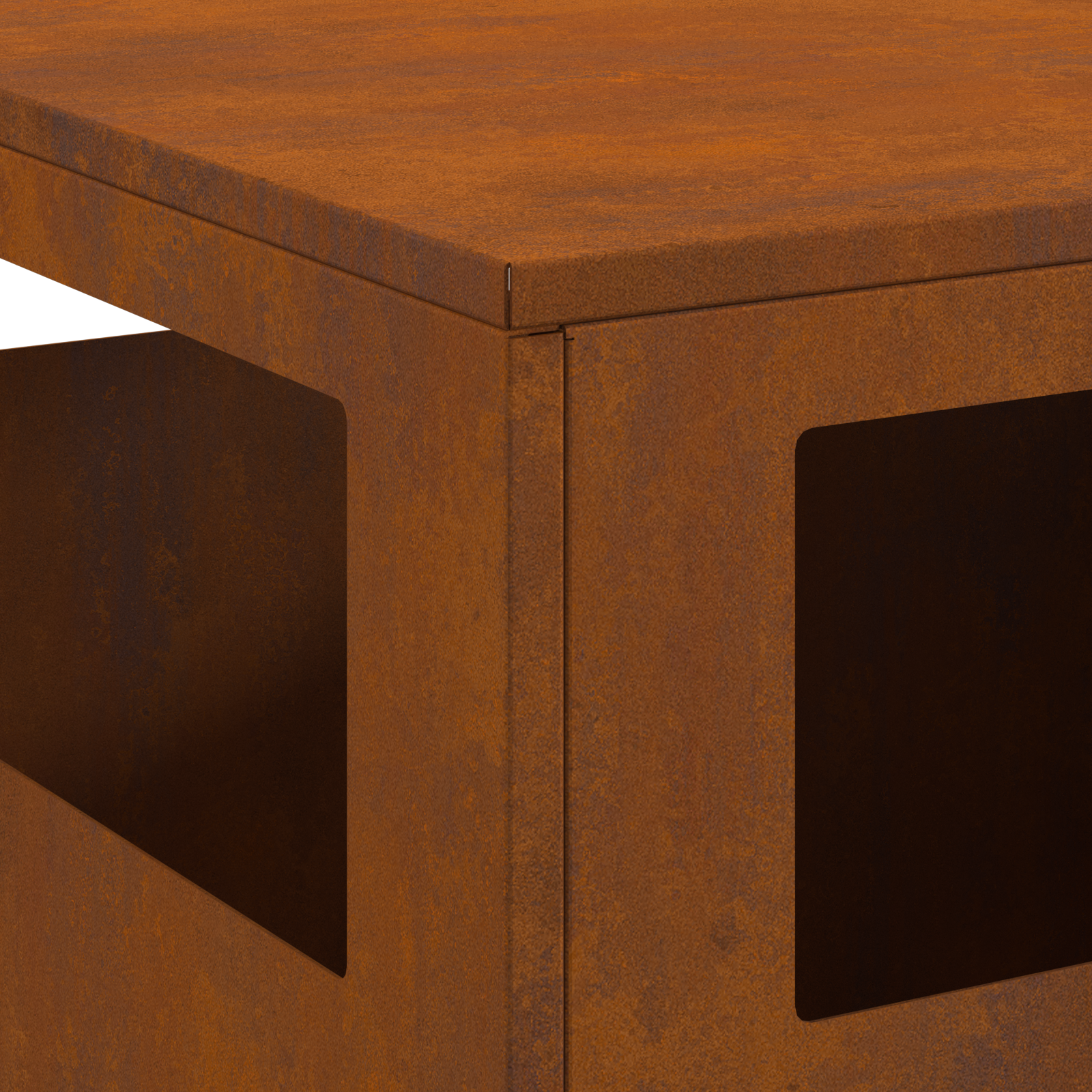 Fire Pit 50x50x100 cm Weathering Steel - Image 7