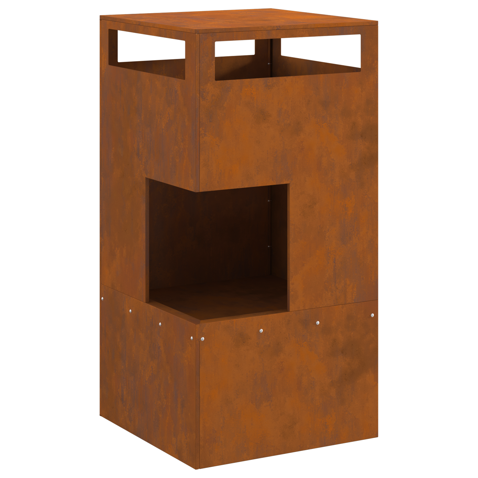Fire Pit 50x50x100 cm Weathering Steel - Image 2