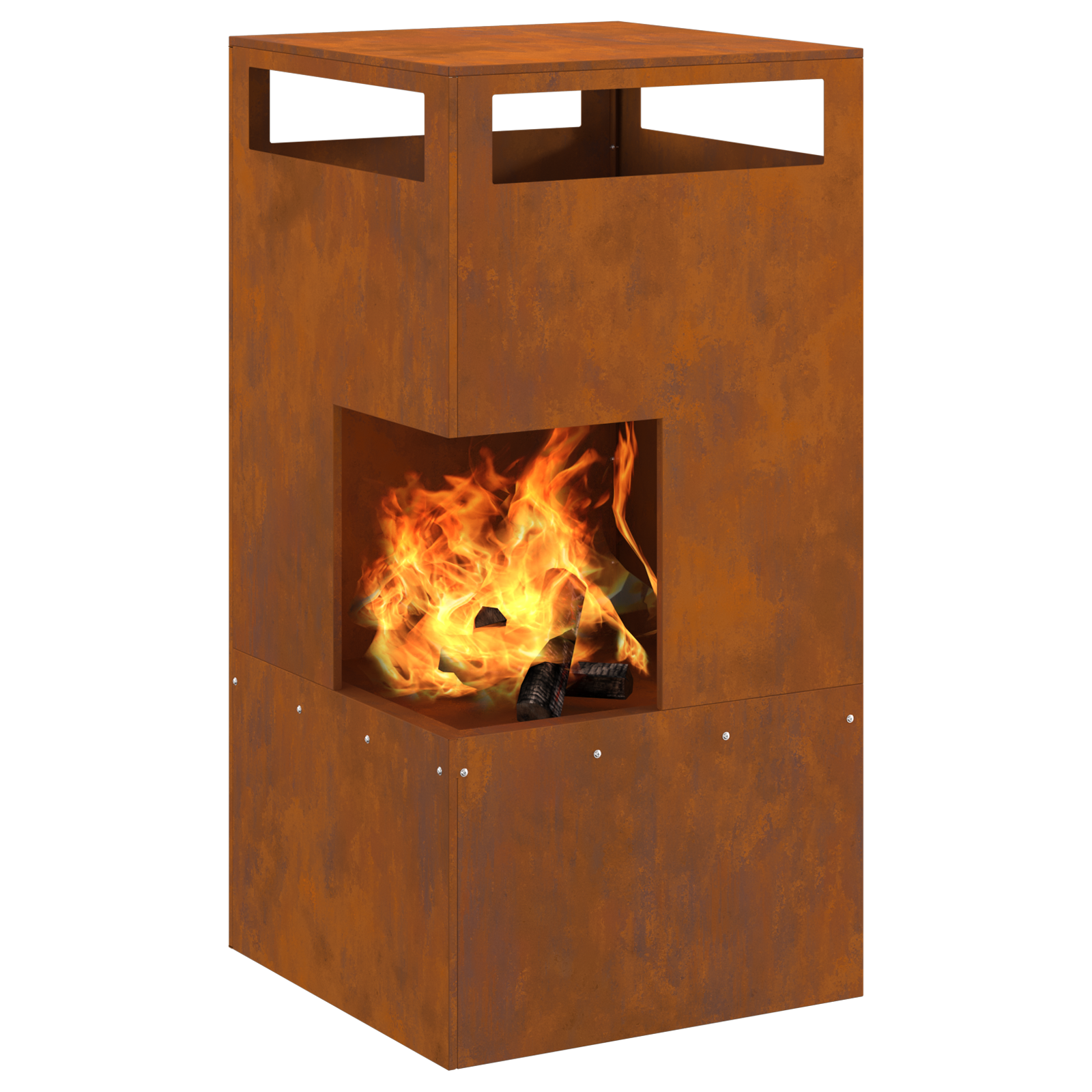 Fire Pit 50x50x100 cm Weathering Steel - Image 3
