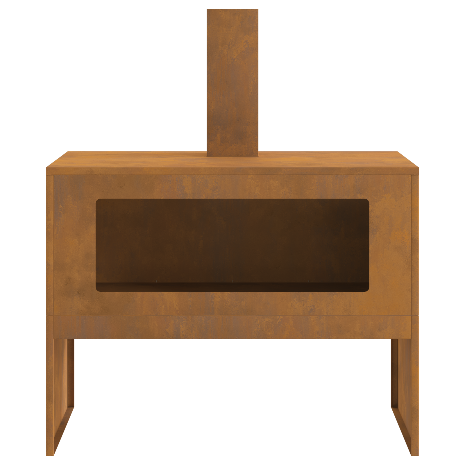 Fire Pit with Chimney 80x50x96 cm Weathering Steel - Image 5