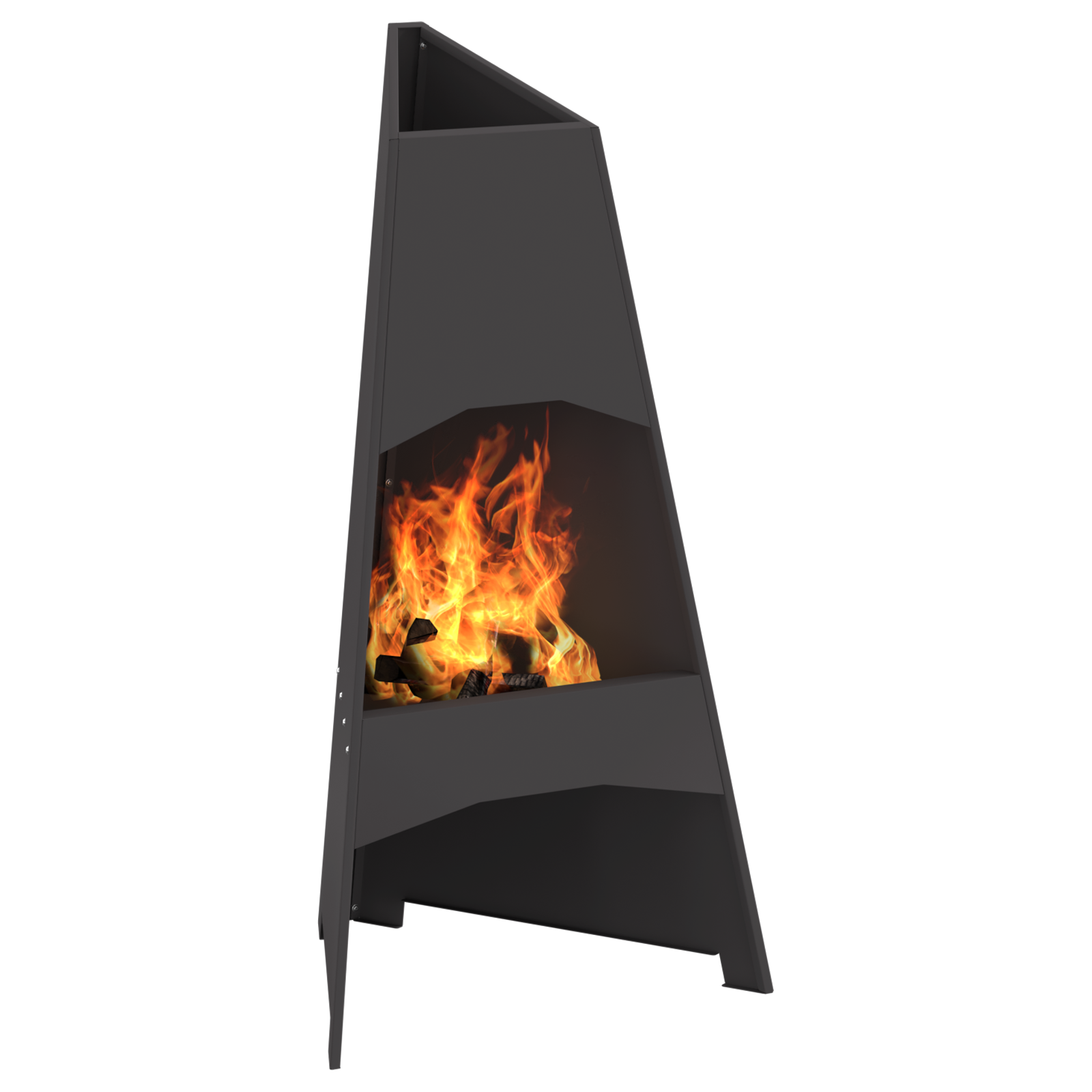Fire Pit Pyramid Black 50x45x95 cm Steel - Image 3