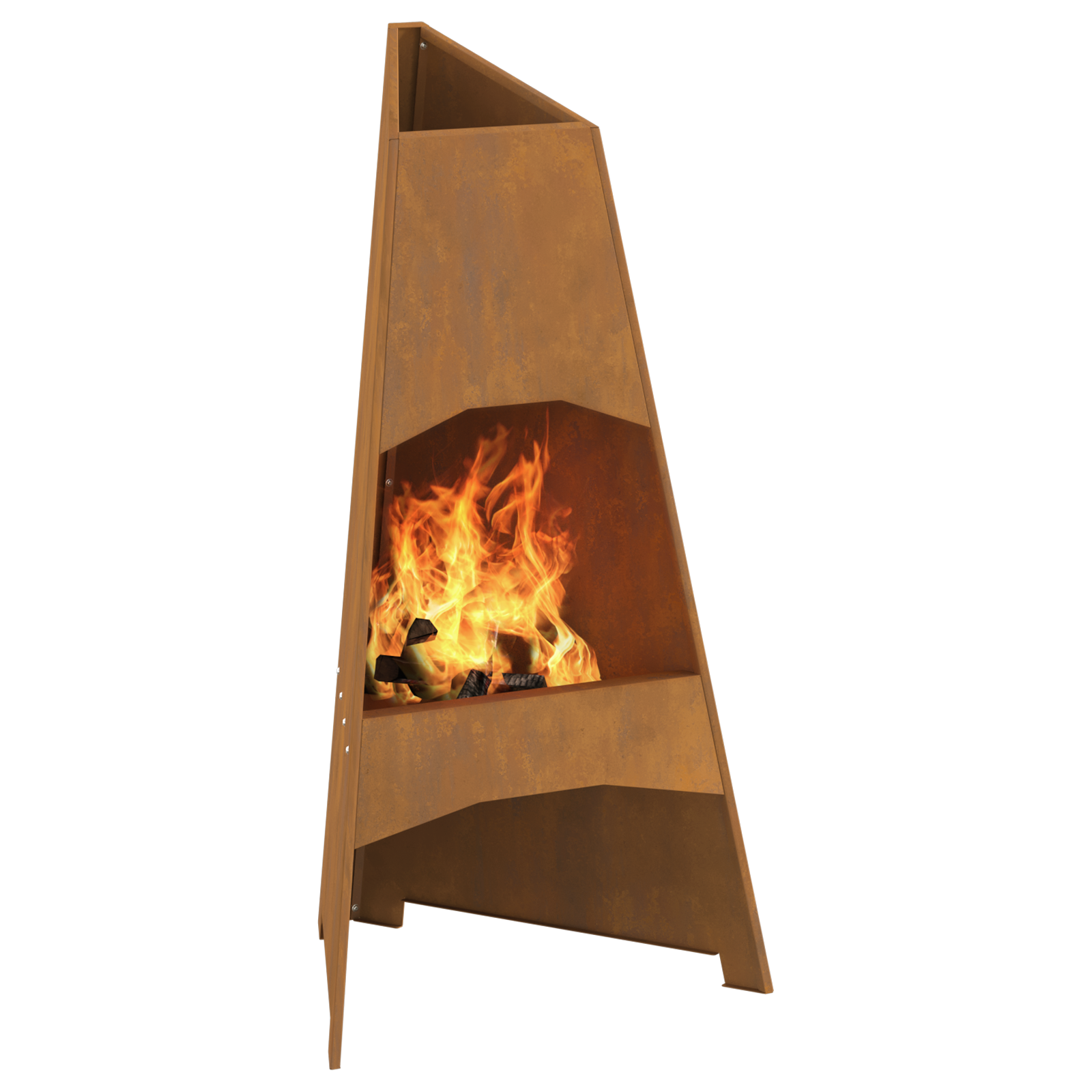 Fire Pit Pyramid 50x45x95 cm Weathering Steel - Image 3