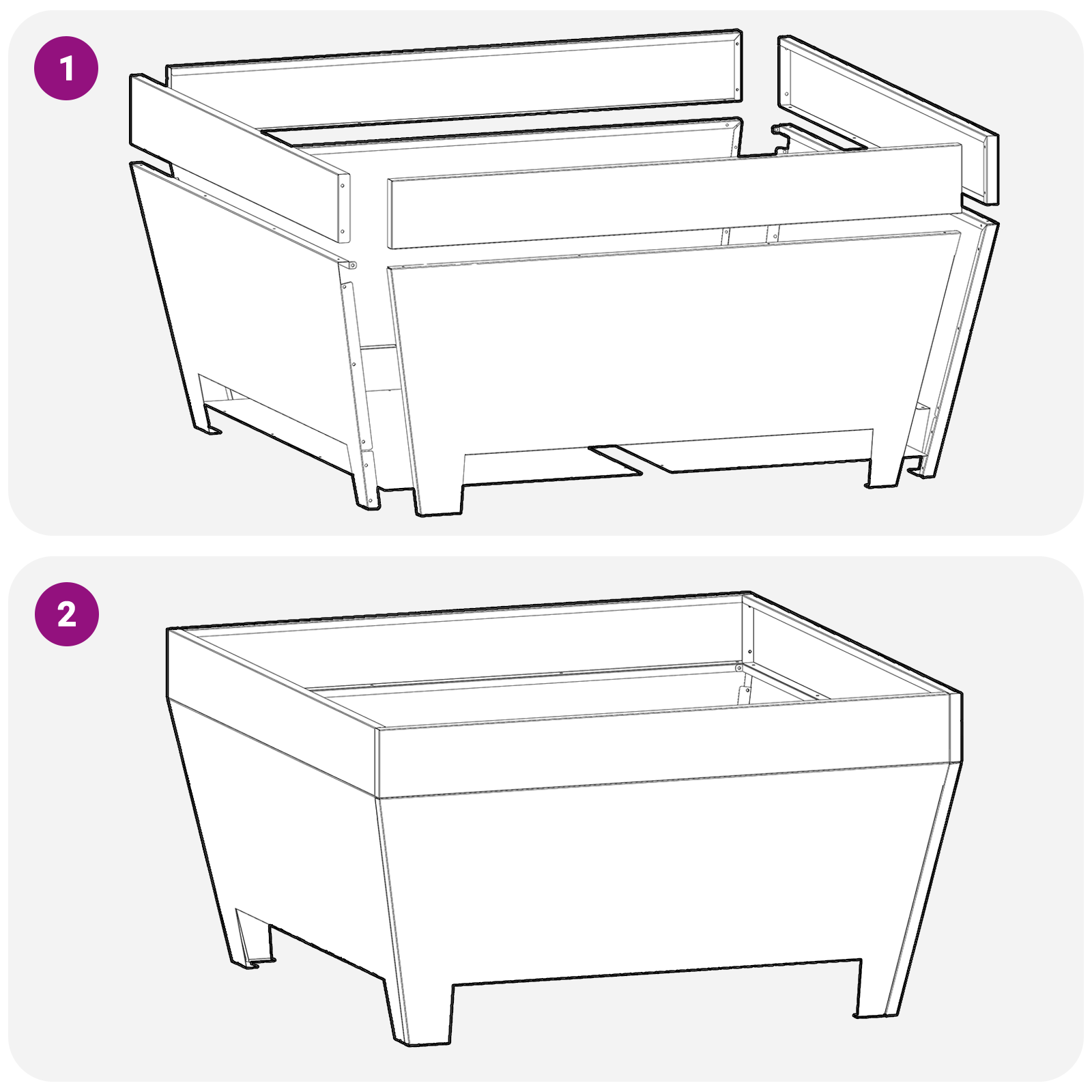 Square Fire Pit - Black, 50x50x30 cm, Steel - Image 9