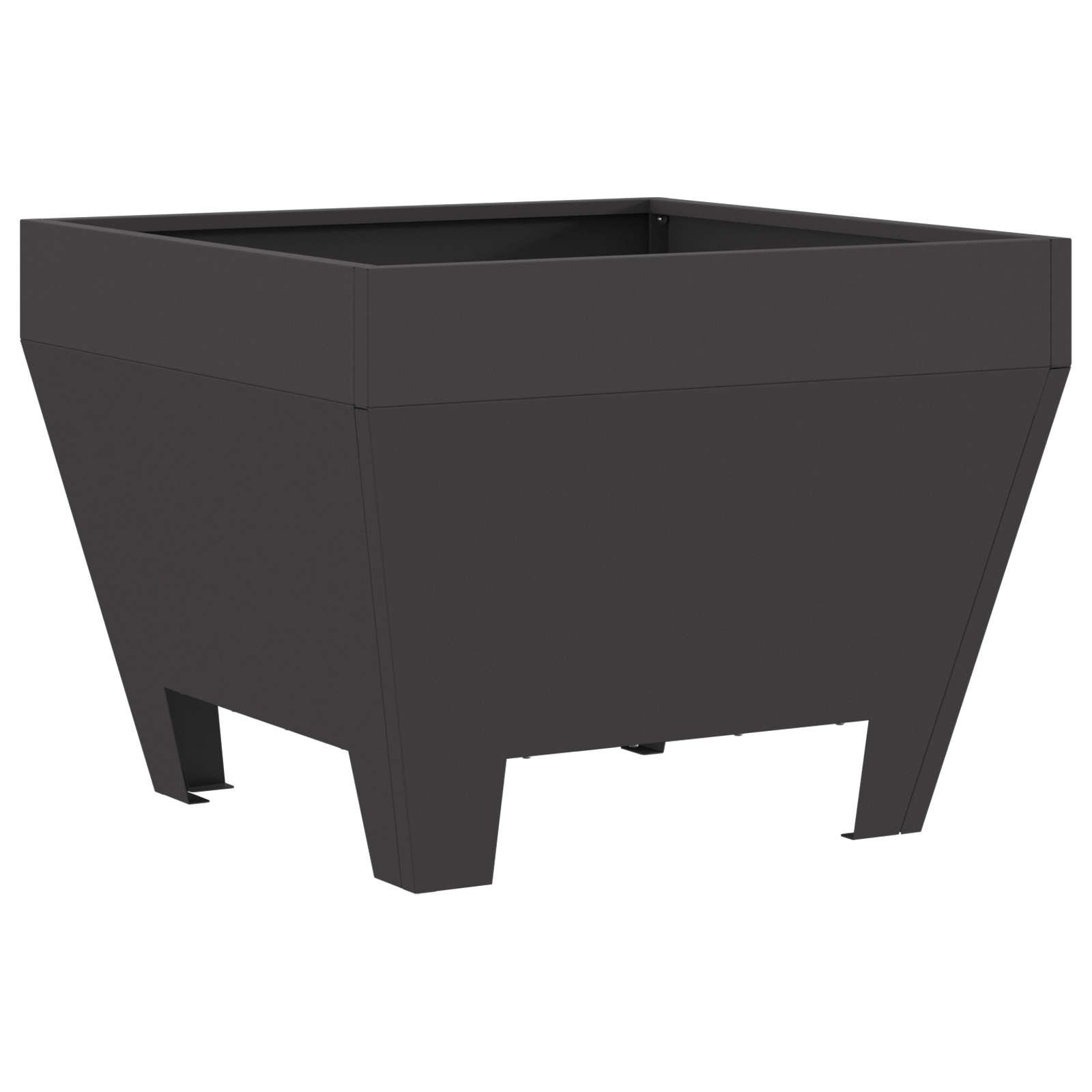 Square Fire Pit - Black, 50x50x30 cm, Steel - Image 2
